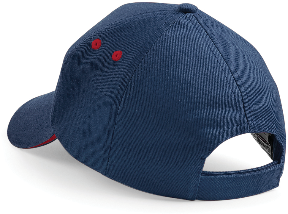 Boné Ultimate com 5 painéis sandwich em contraste - French Navy / Classic Red