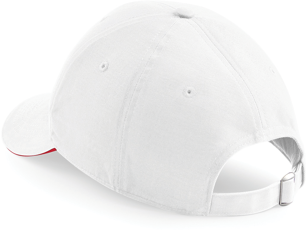 Boné Athleisure com 6 painéis - White / Classic Red