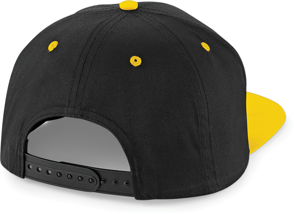 Boné Snapback com contraste - 5 painéis - Black / Yellow