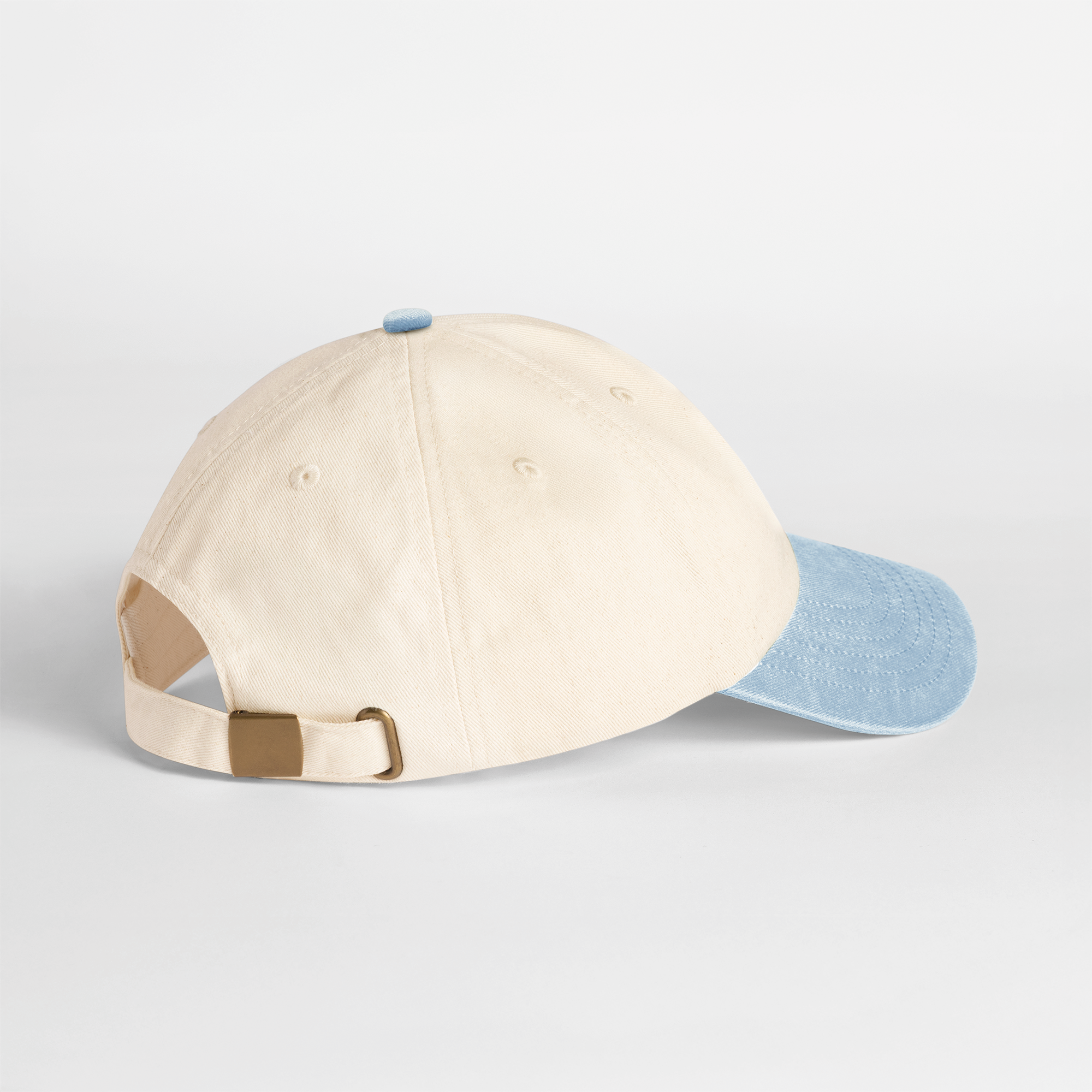 Boné vintage compacto com pala em contraste - Natural / Vintage Light Blue