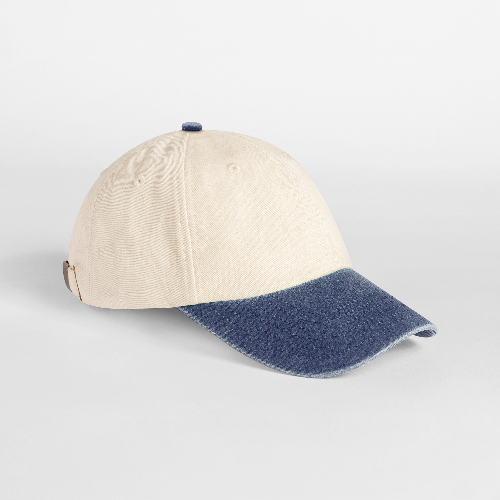 natural / vintage denim Gorra vintage compacta con visera en contraste