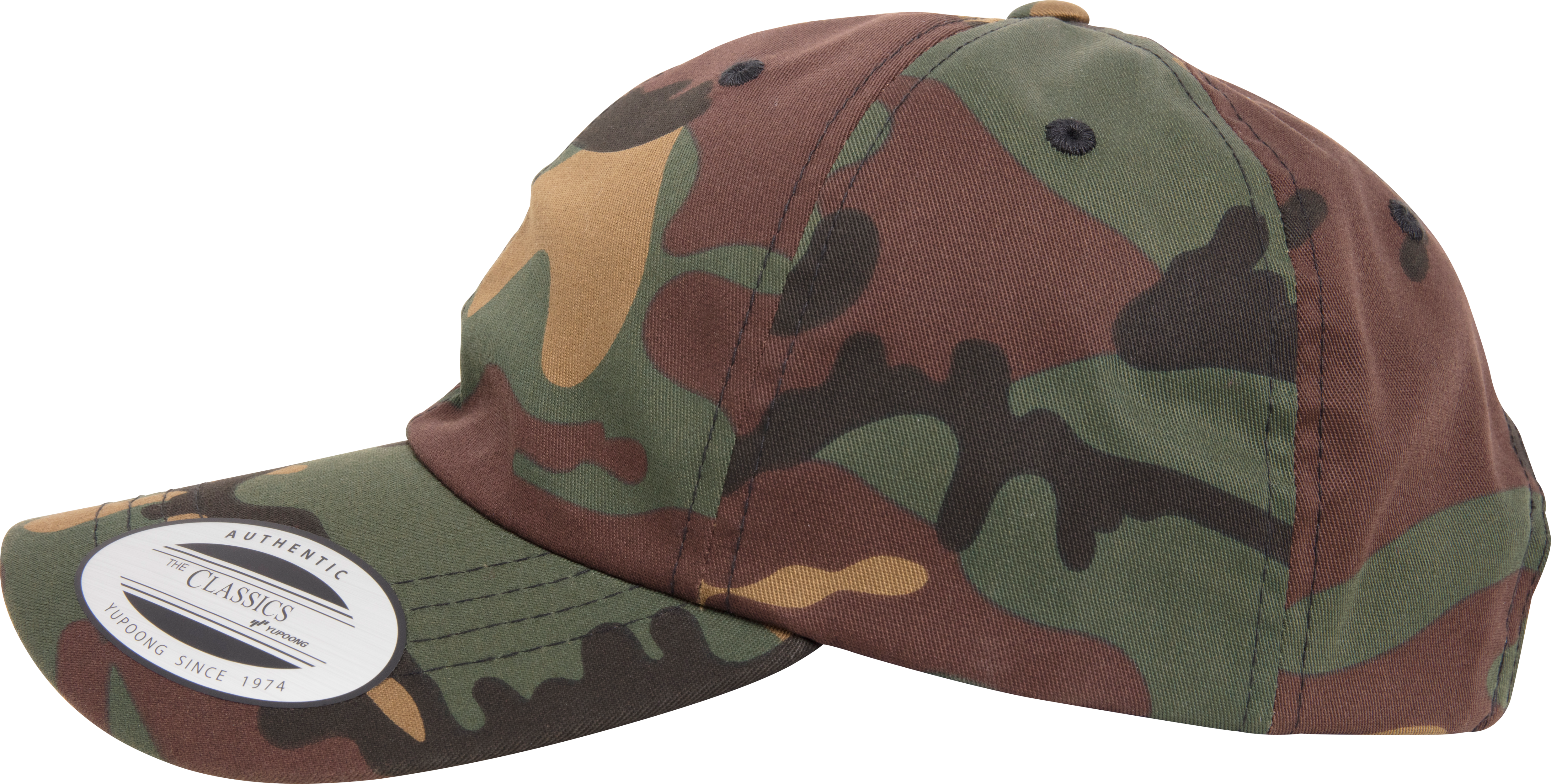 green camouflage Gorra de sarga de algodón: 6 paneles