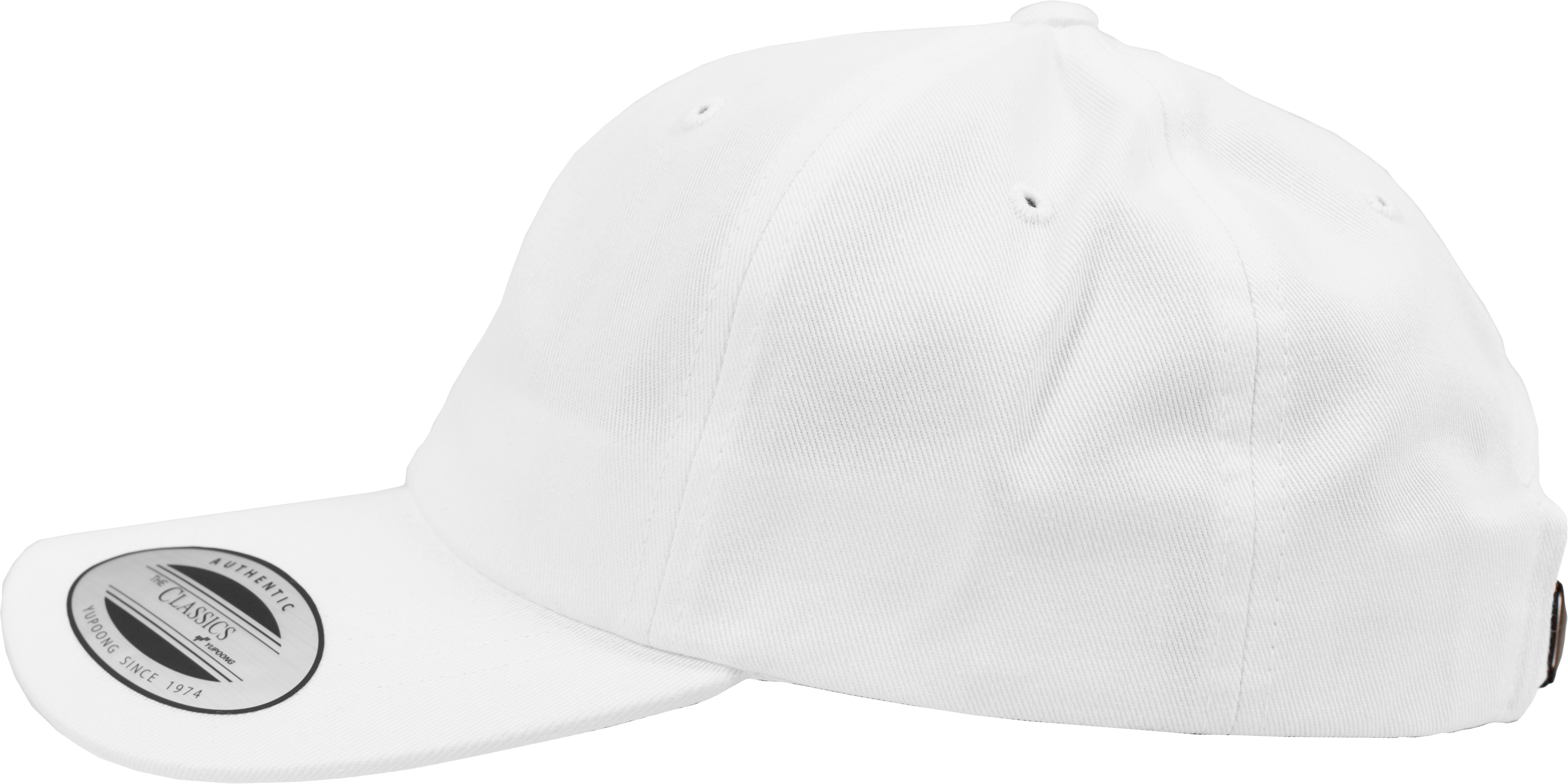 white Gorra de sarga de algodón: 6 paneles