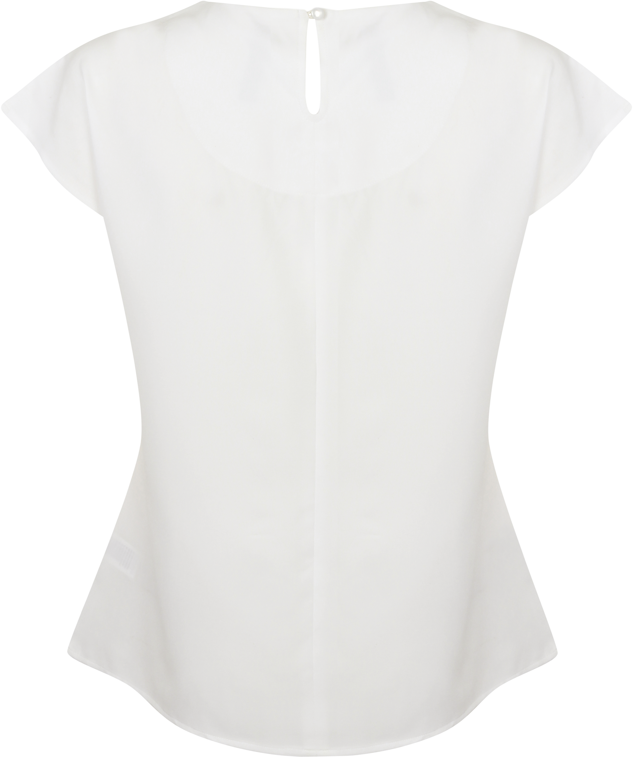 Blusa de senhora com colarinho plissado - White