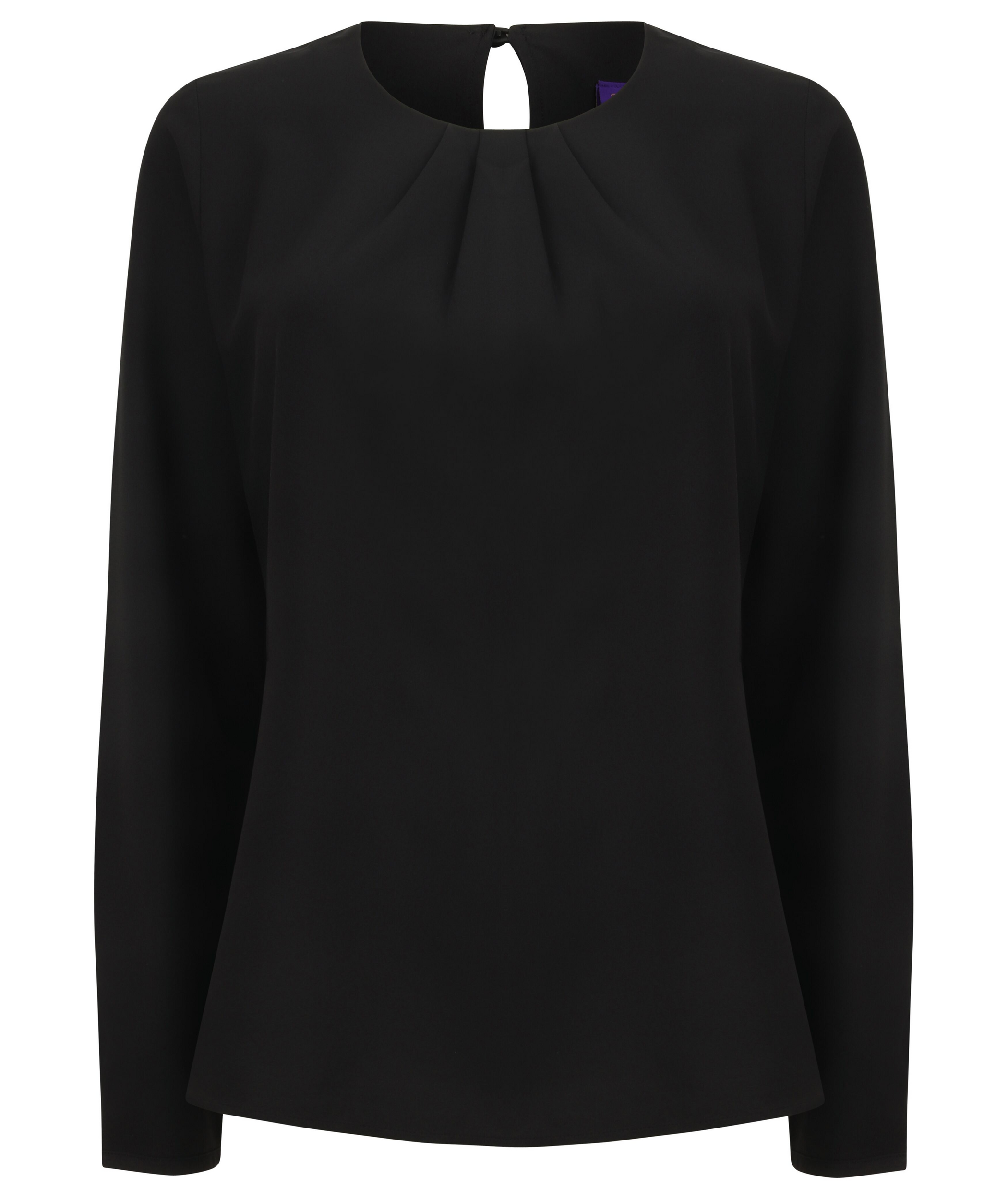 Blusa de manga comprida — Preto Frente