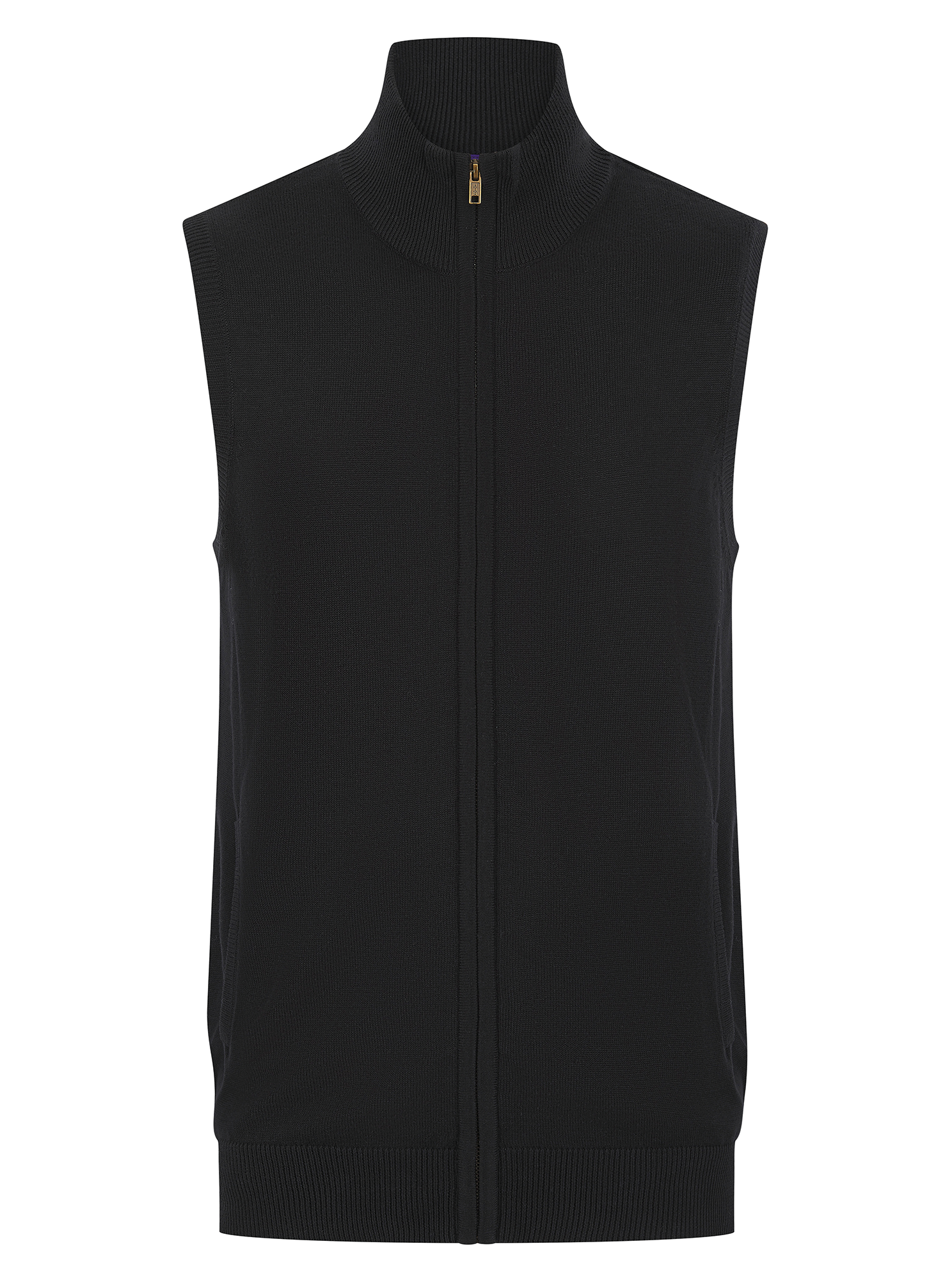 Colete com fecho sem mangas para homem — Preto Frente