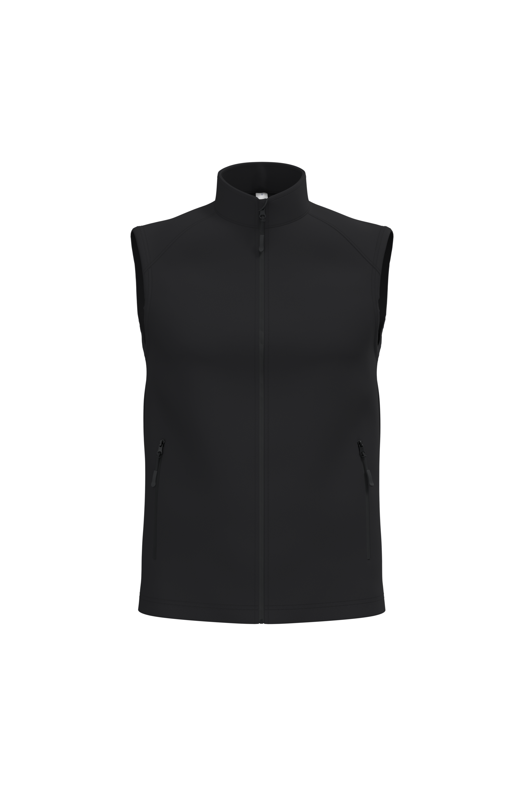 Colete softshell 2 camadas unissexo — Preto Frente