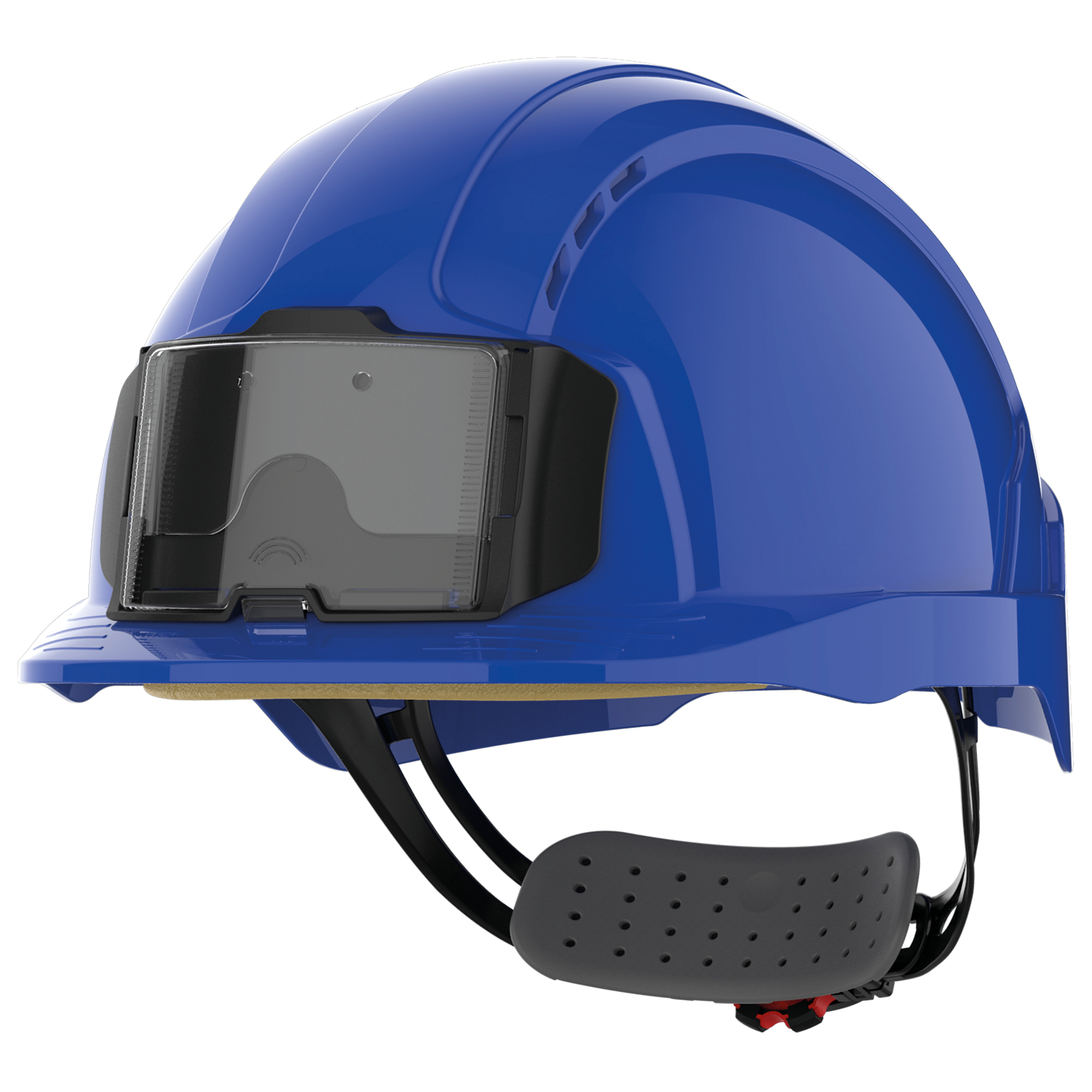 Capacete de segurança EVOLite® com porta-crachá, ventilado, fecho de cremalheira - Blue