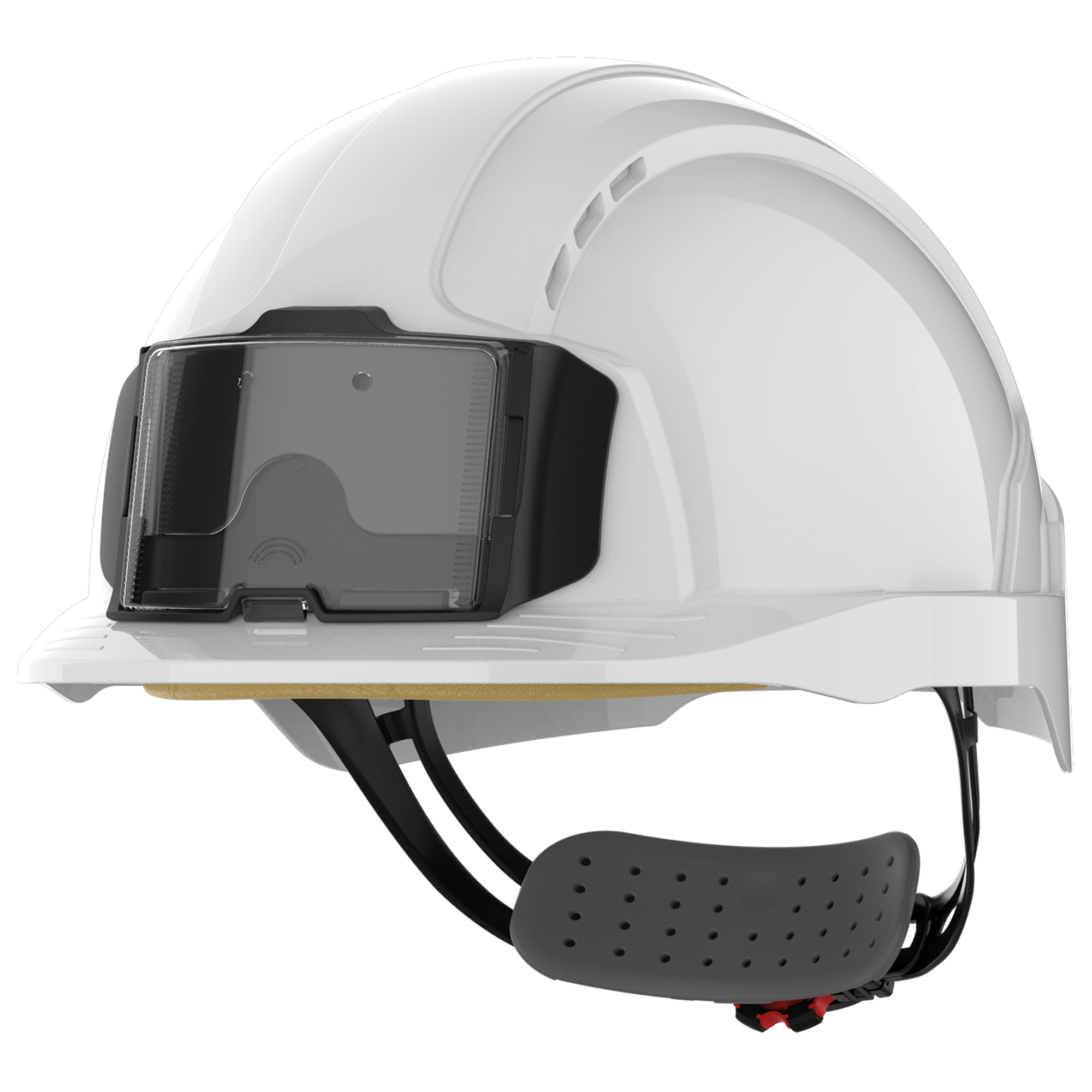 Capacete de segurança EVOLite® com porta-crachá, ventilado, fecho de cremalheira - White