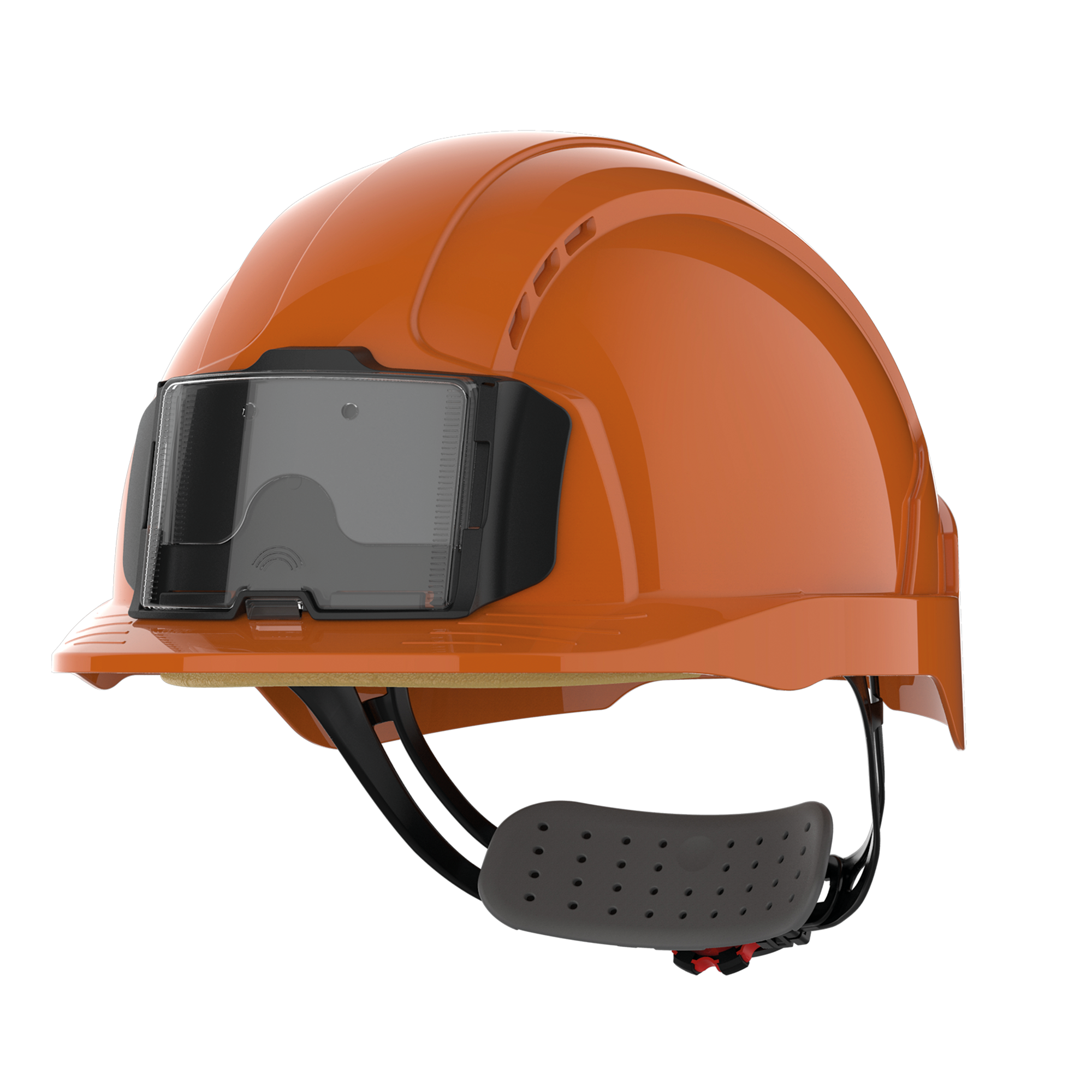 Capacete de segurança EVOLite® com porta-crachá, ventilado, fecho de cremalheira - Orange