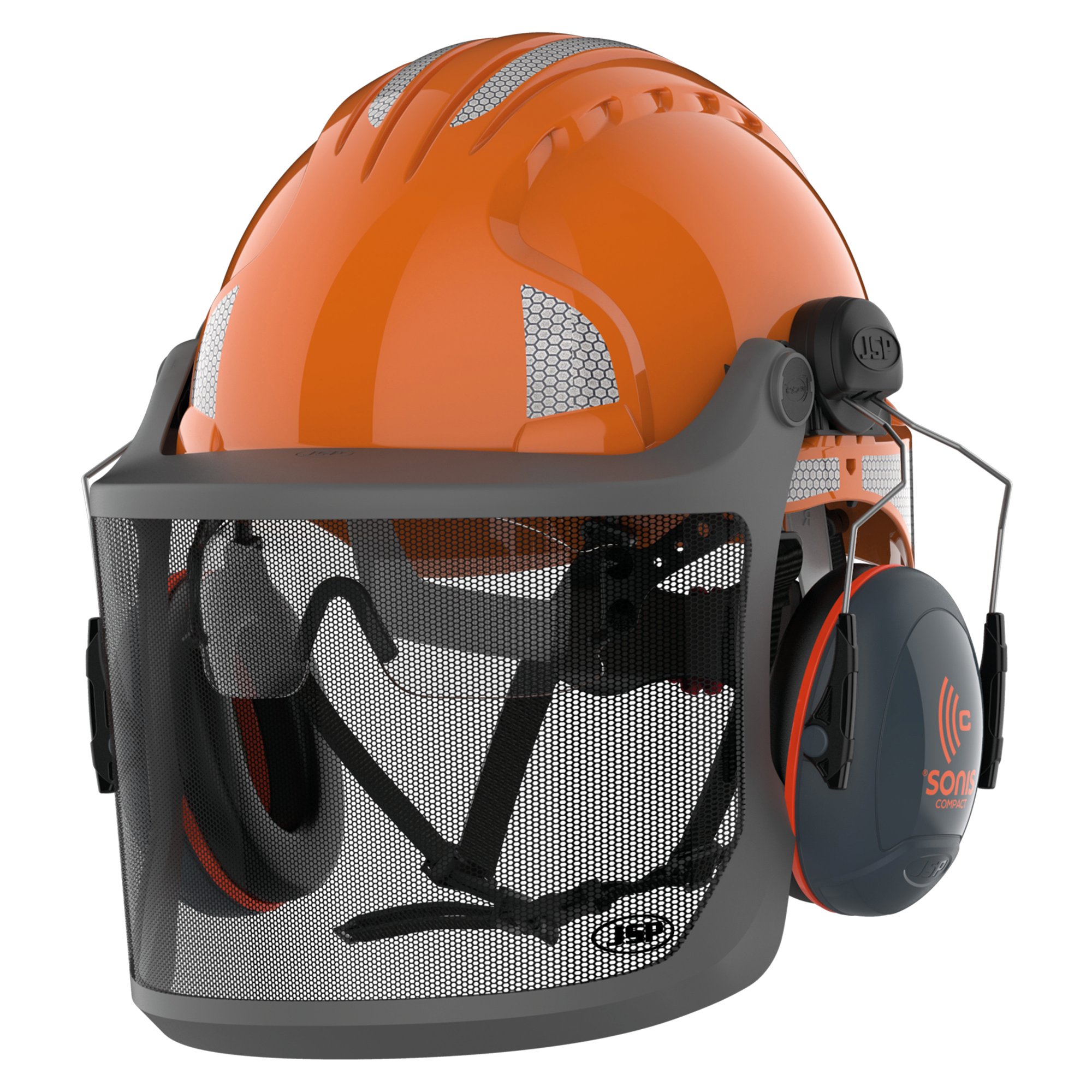 Capacete de protecção florestal EVOGuard™ M3 com protectores auriculares Sonis Compact - Orange