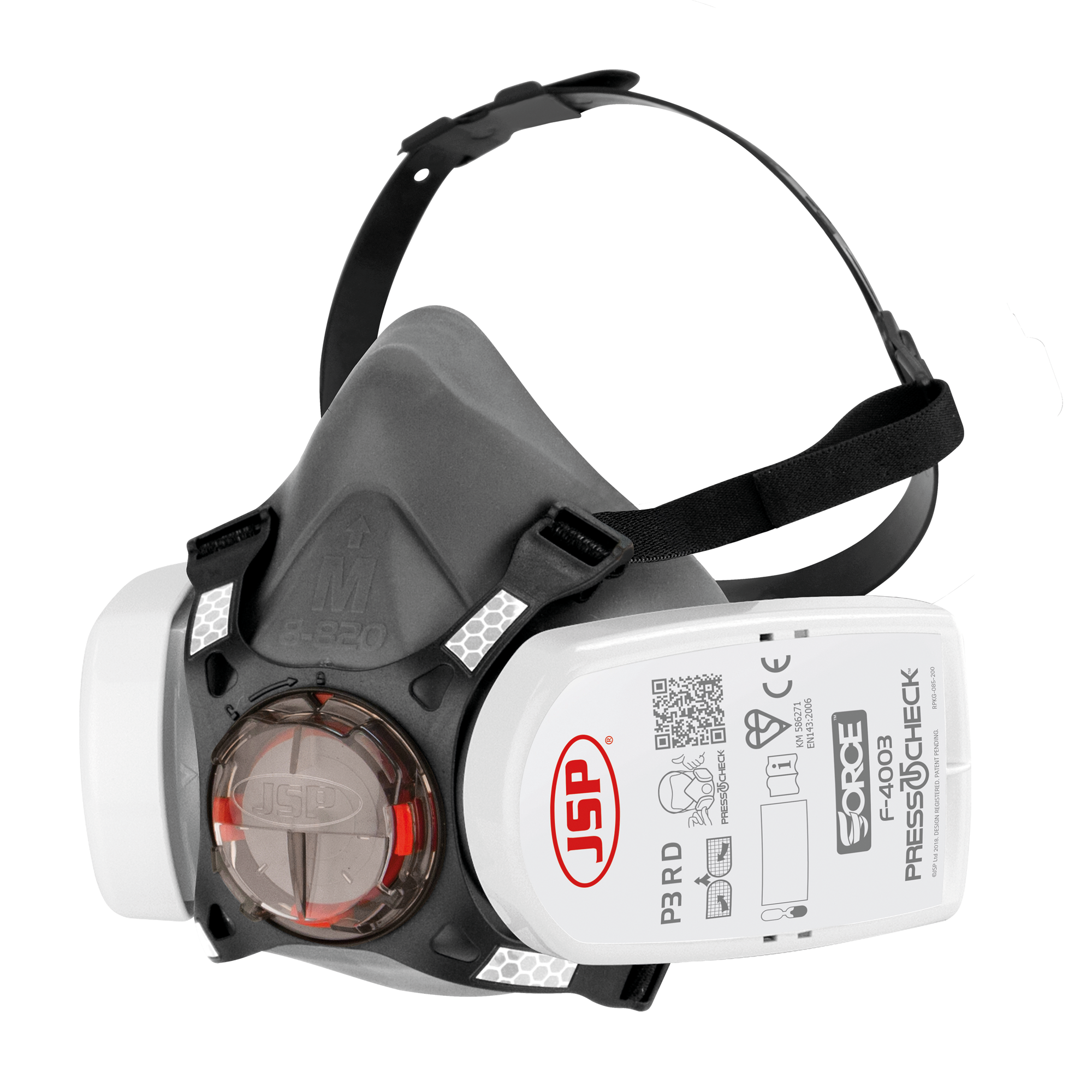 Masque Force™8 avec cartouches Press To Check™ P3