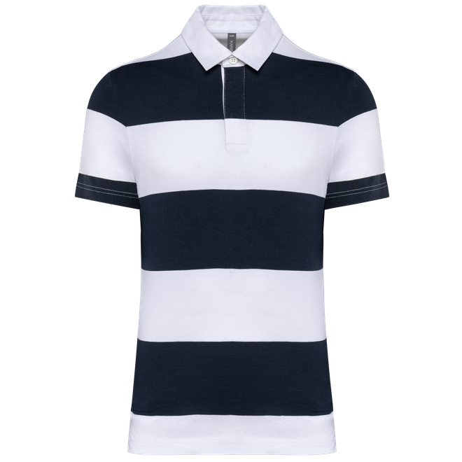 Unisex short-sleeved striped polo shirt