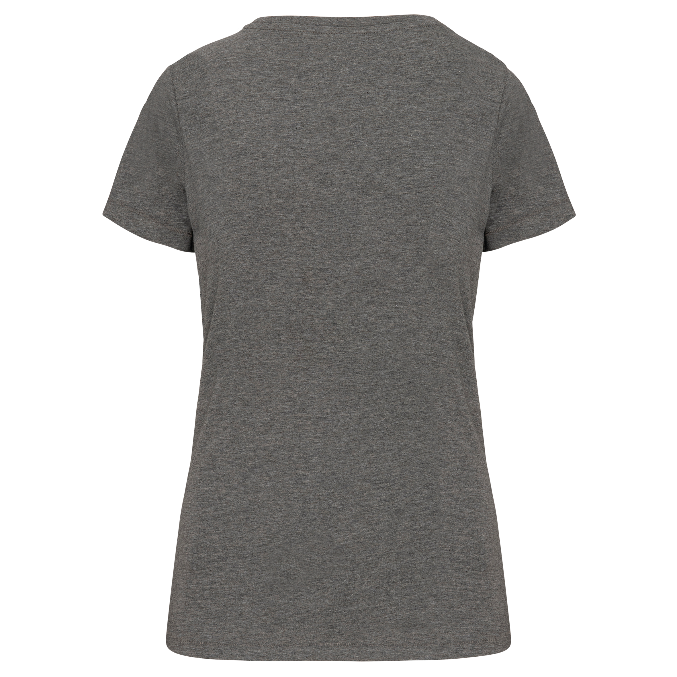 T-shirt Supima® de senhora com decote V de manga curta - Grey Heather