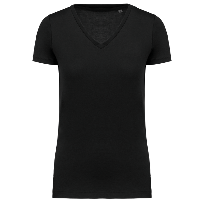 T-shirt Supima® de senhora com decote V de manga curta