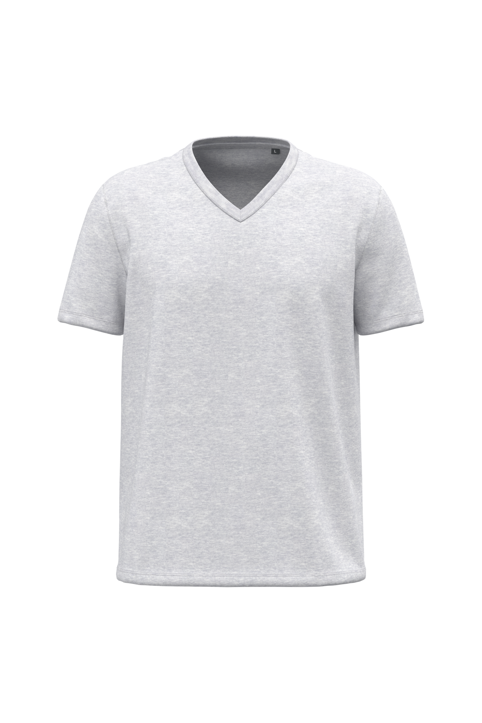 ash heather Camiseta BIO150 cuello de pico hombre