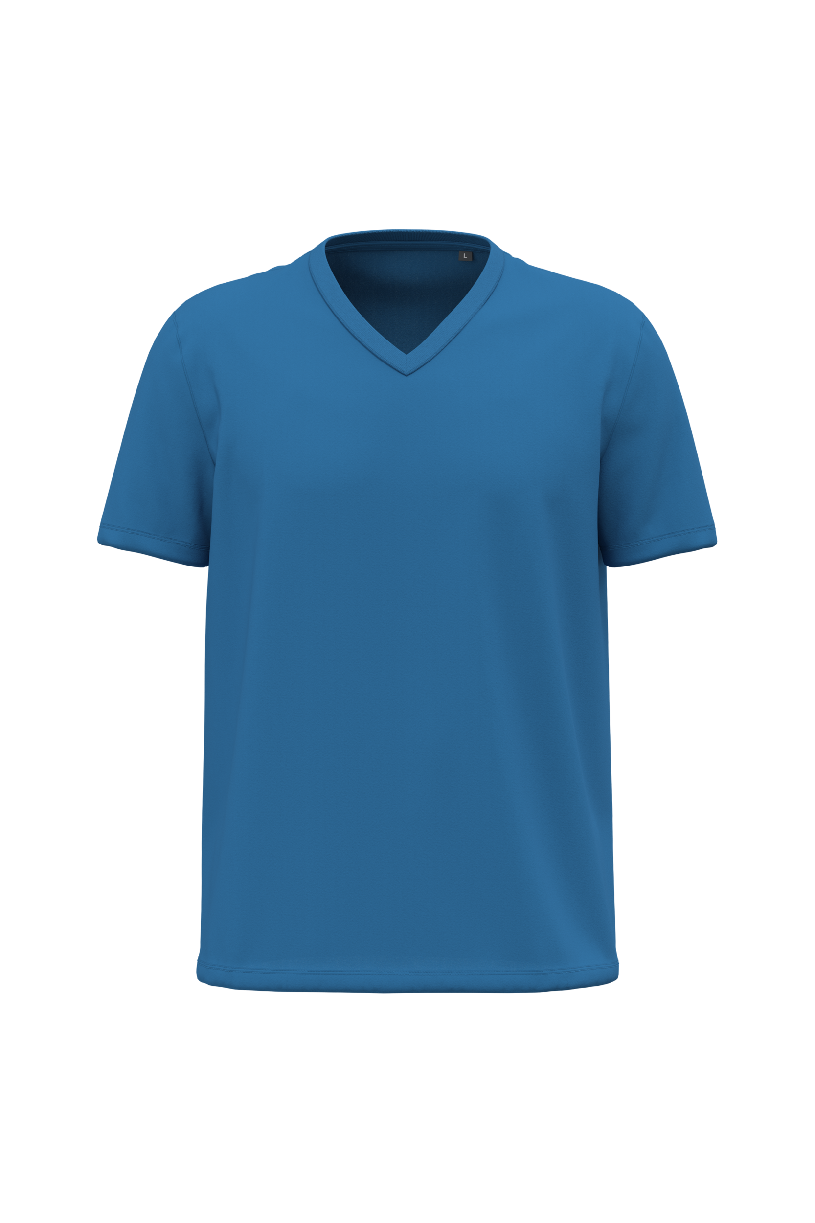 light royal blue Camiseta BIO150 cuello de pico hombre