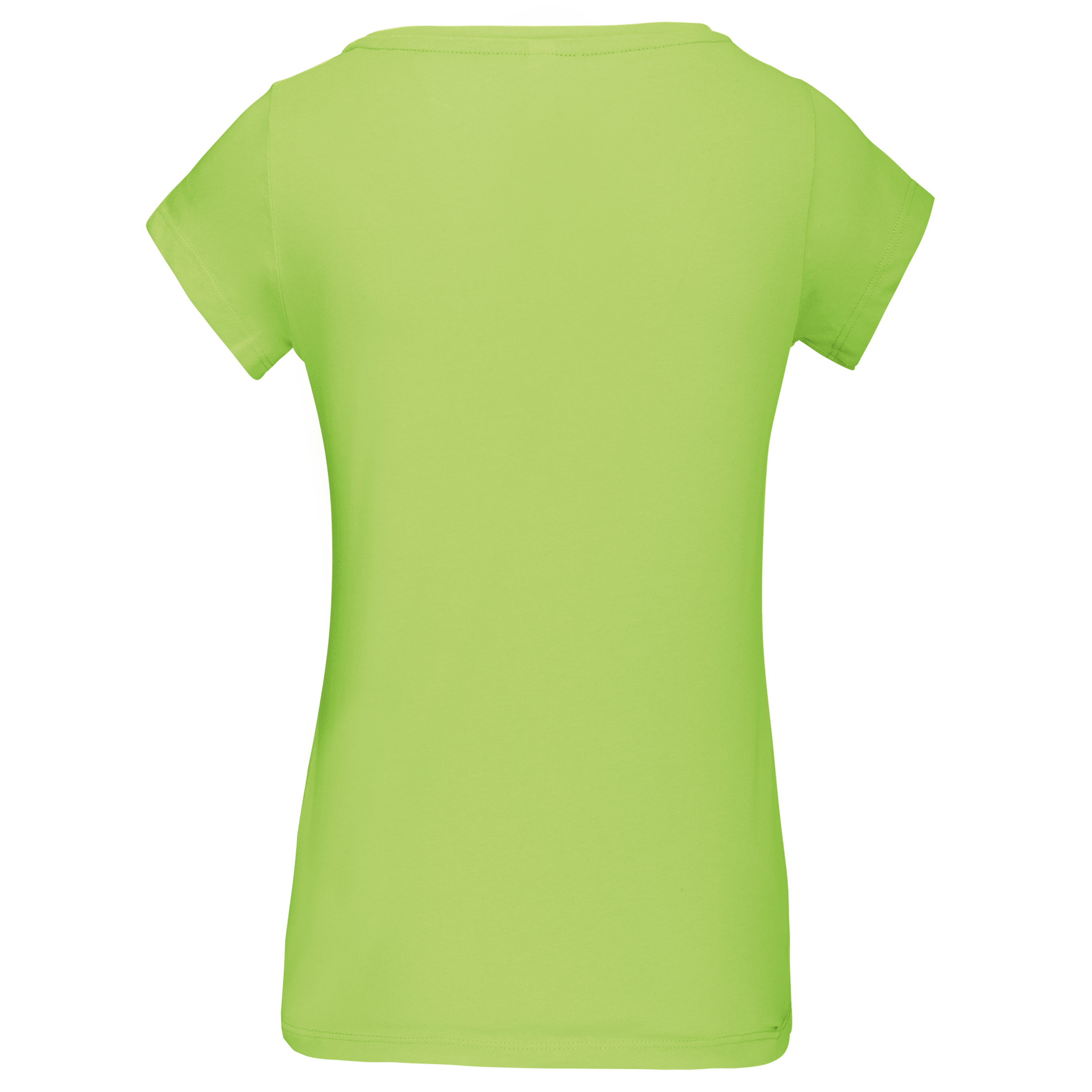 T-shirt de senhora de manga curta decote à barco - Lime