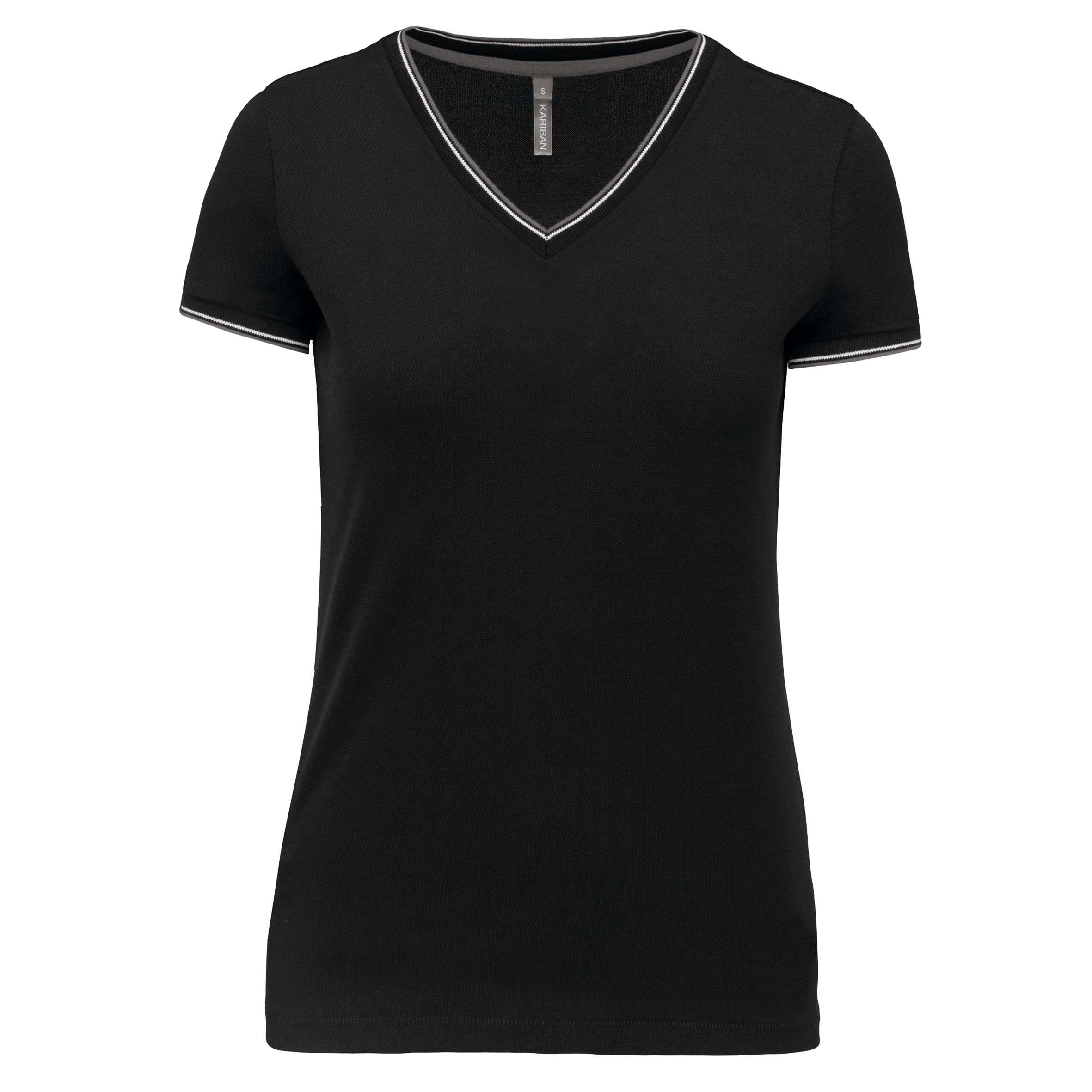 T-shirt maille piquée col V femme - Image 14