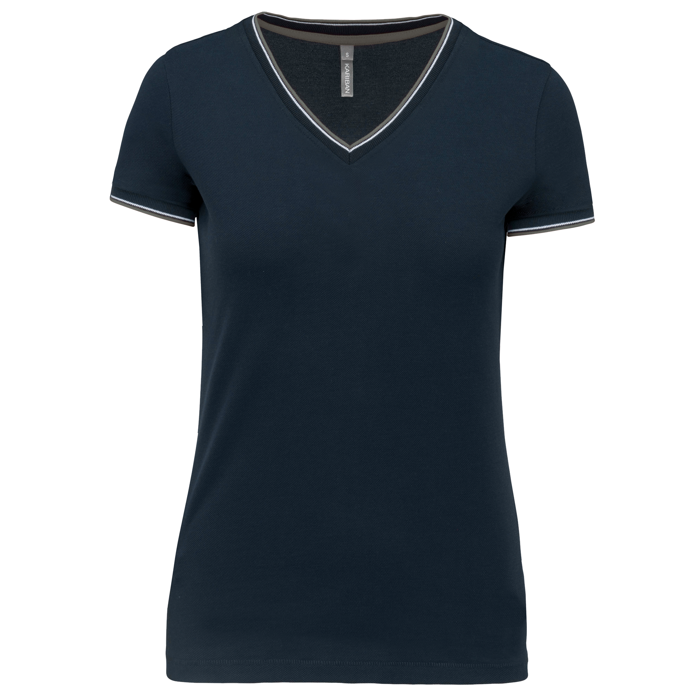 T-shirt maille piquée col V femme - Image 17