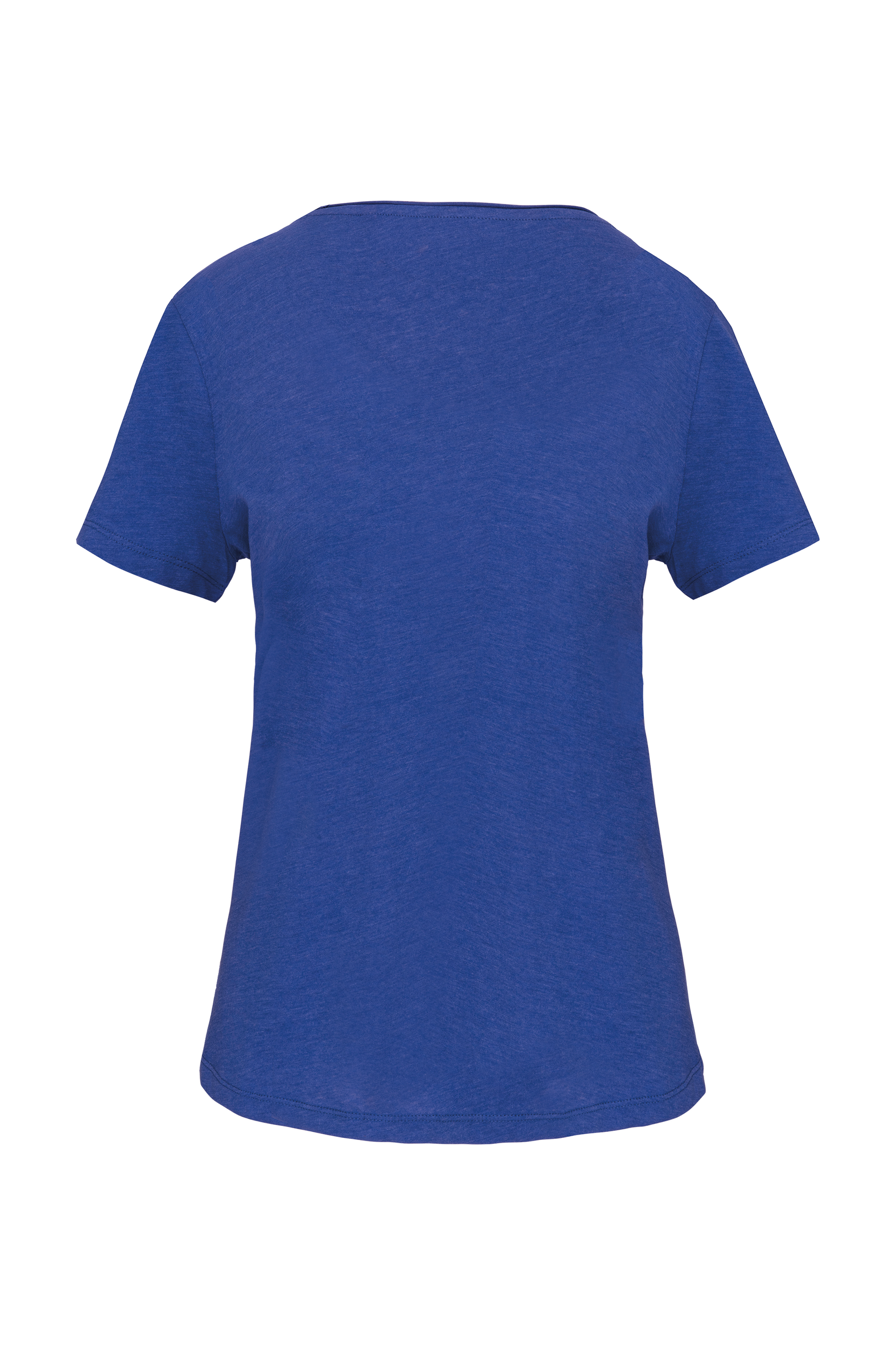 T-shirt de senhora Bio com decote sem costuras de manga curta - Ocean Blue Heather