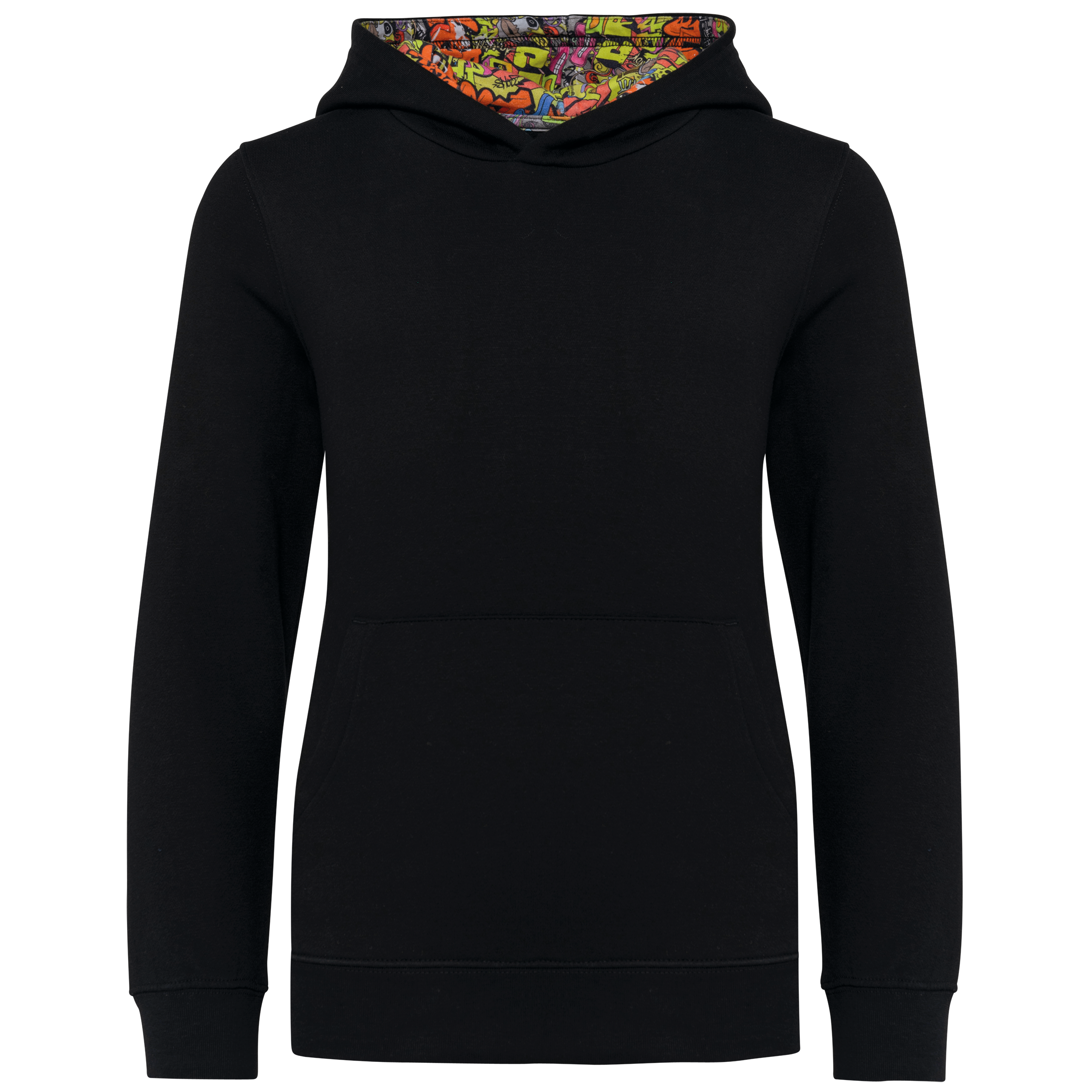 Sweat-shirt à capuche contrastée à motifs enfant unisexe - Image 24