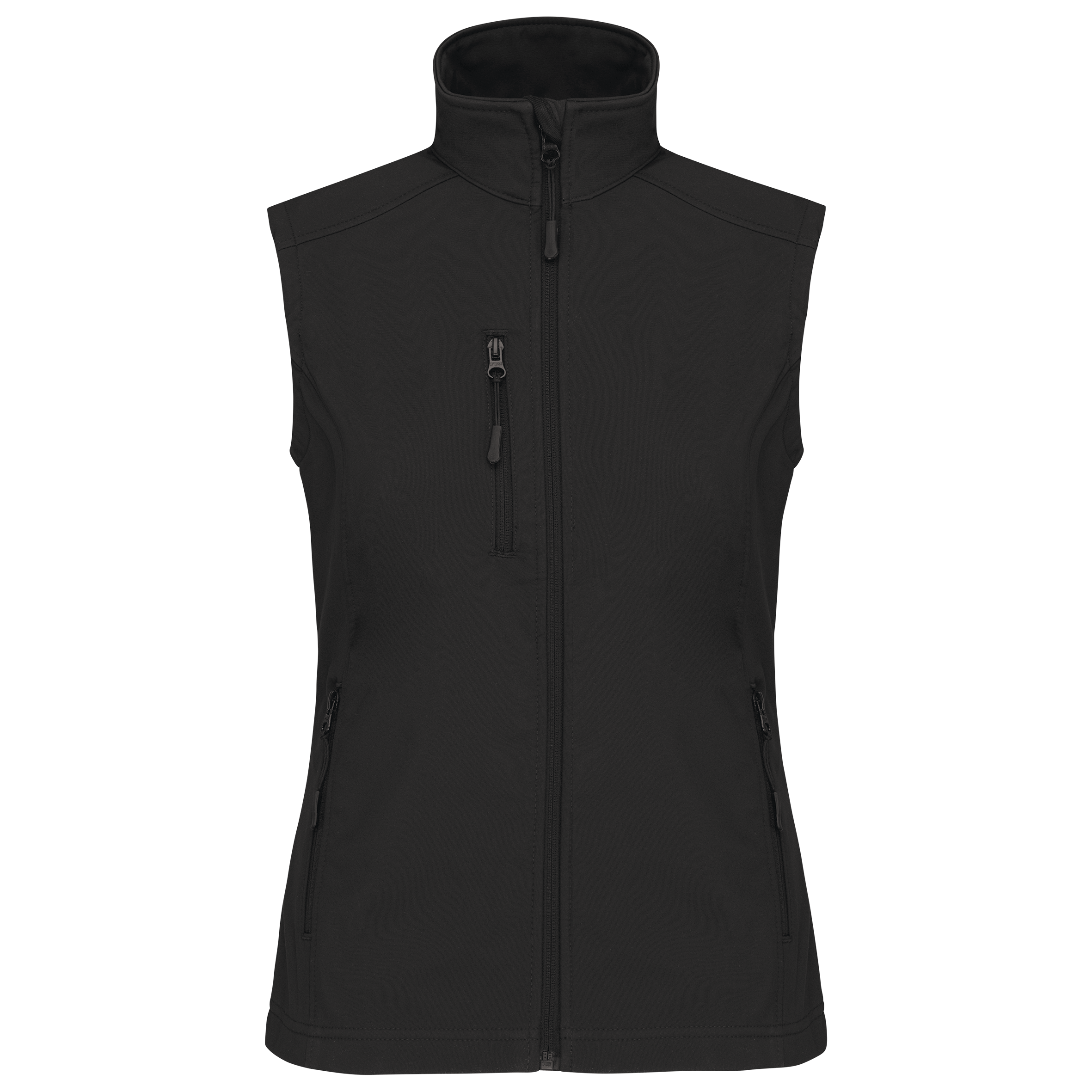 Colete softshell de senhora — Preto Frente