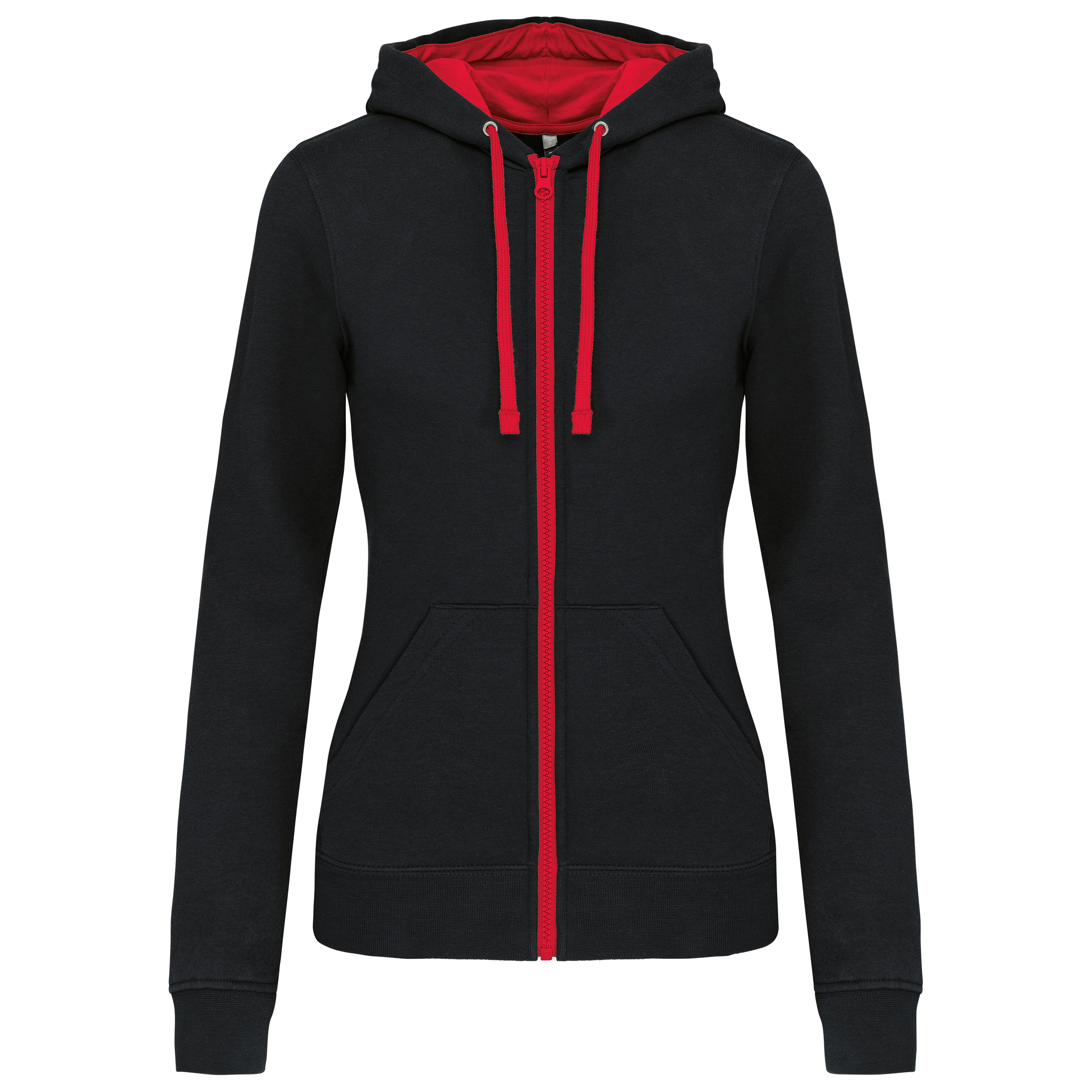 Sweat-shirt zippé capuche contrastée femme - Image 17