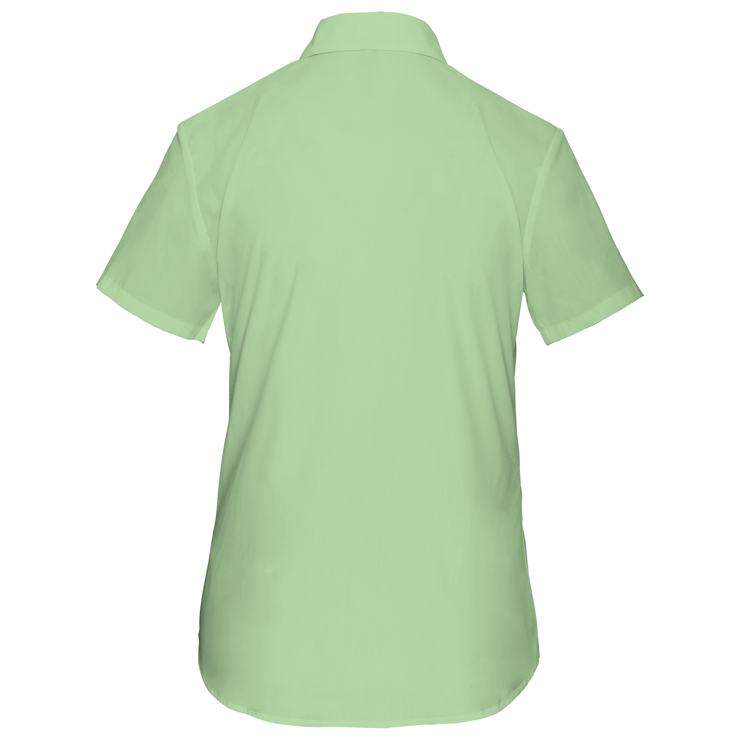 Camisa popeline poliéster / algodão manga curta de tratamento fácil de senhora - Pistachio Green