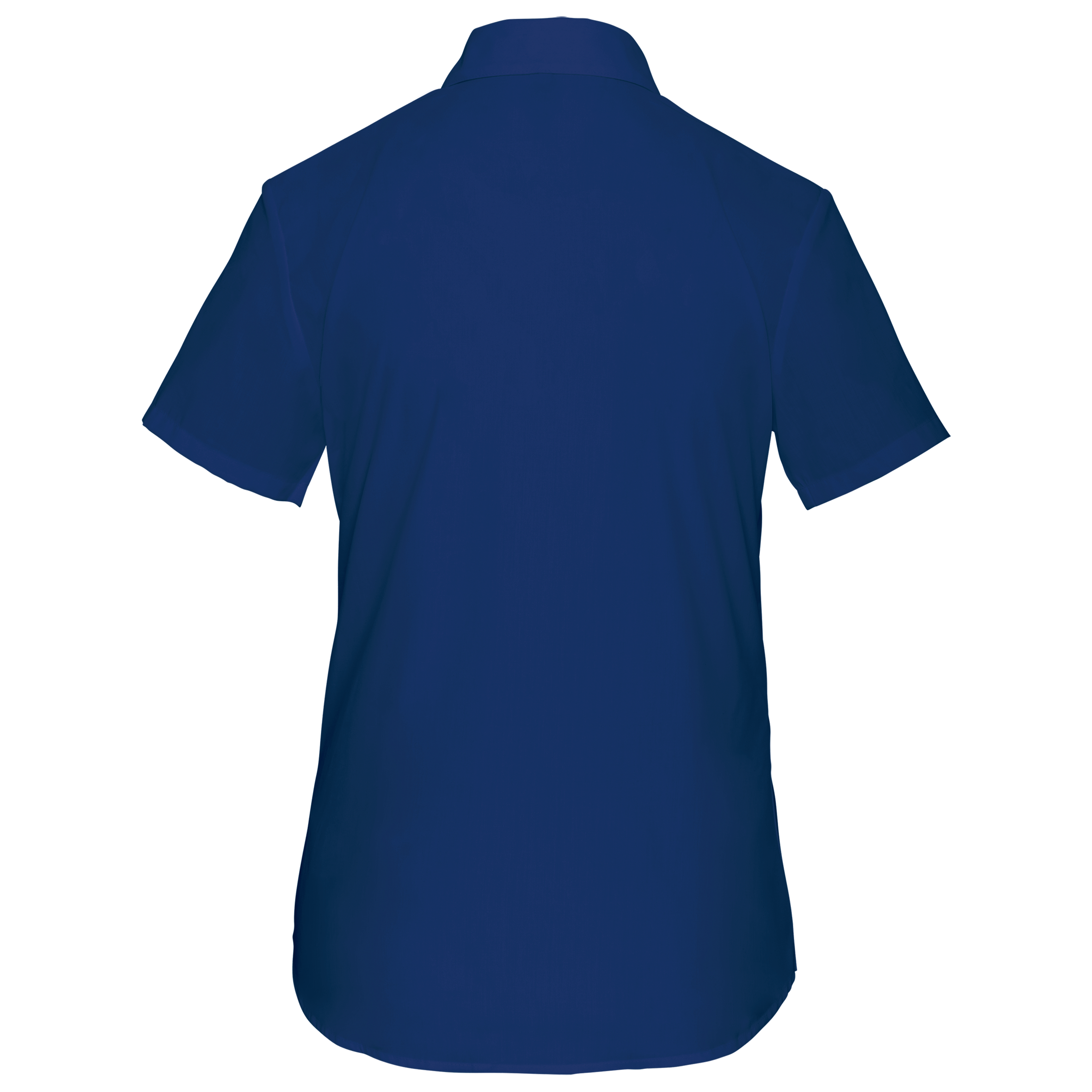 Camisa popeline poliéster / algodão manga curta de tratamento fácil de senhora - True Indigo
