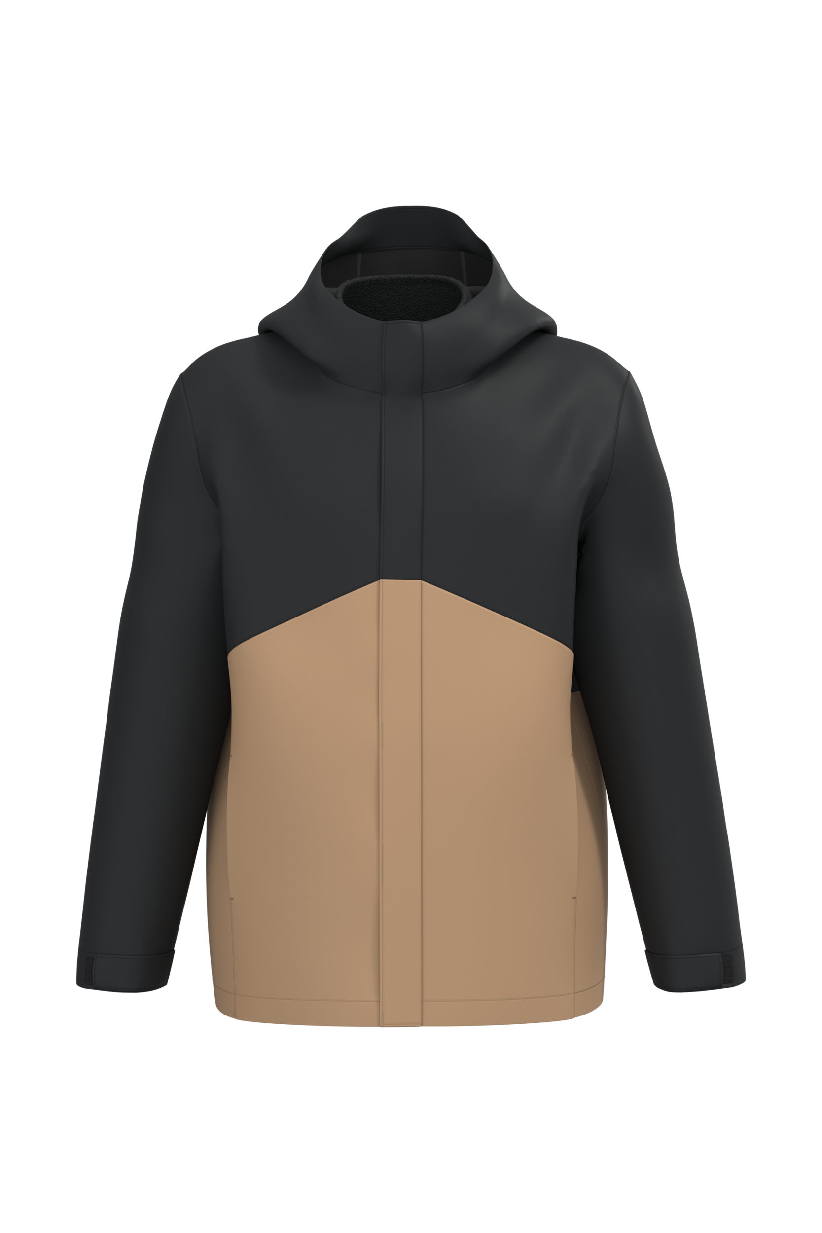 Parka 3-en-1 imperméable à capuche bicolore unisexe - Image 27