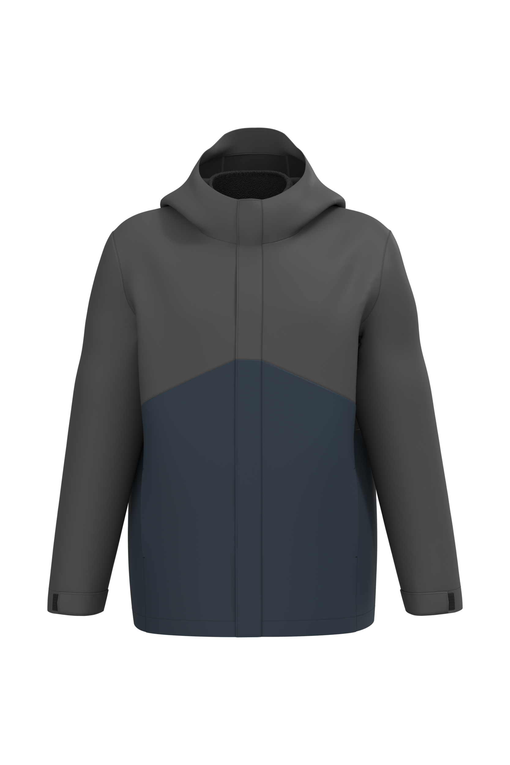 Parka 3-en-1 imperméable à capuche bicolore unisexe - Image 30