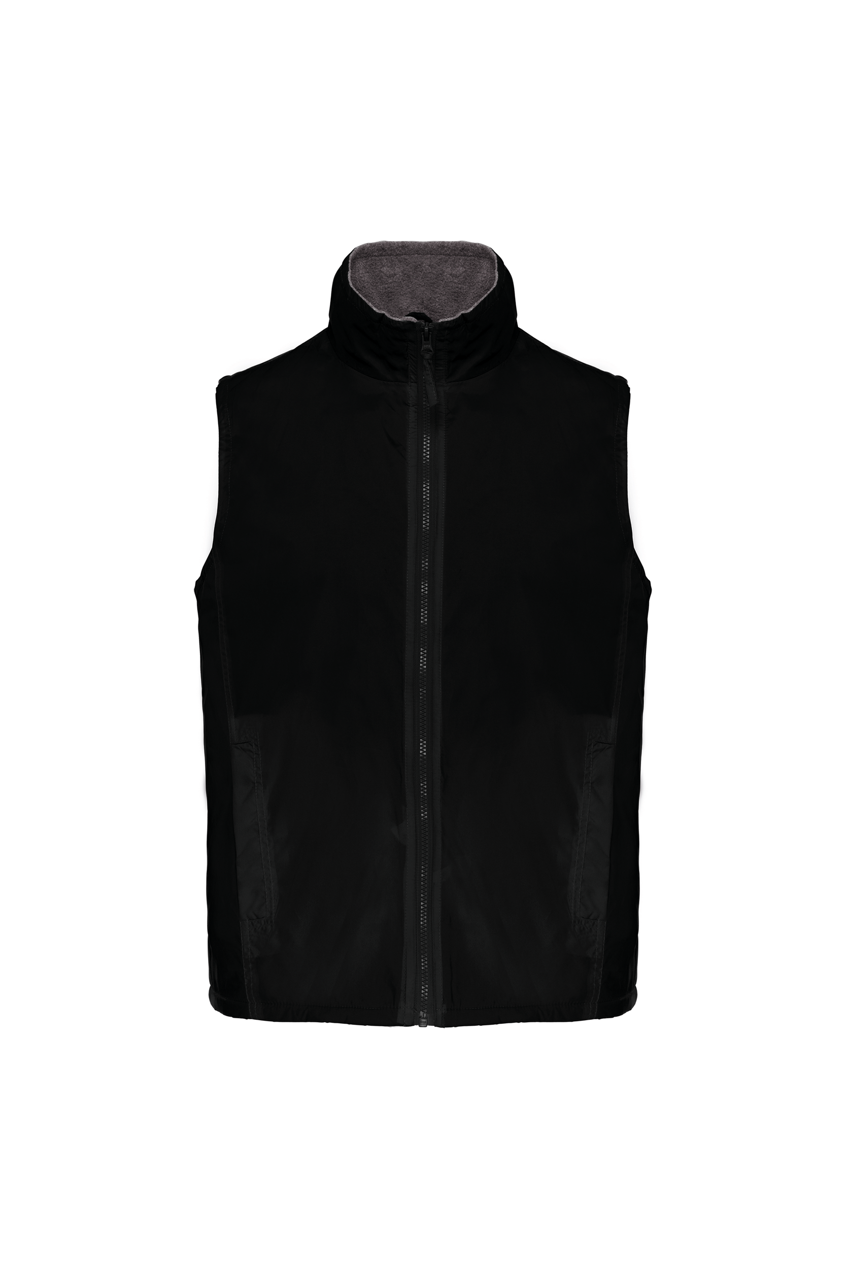 Colete forrado a polar unissexo — Preto Frente