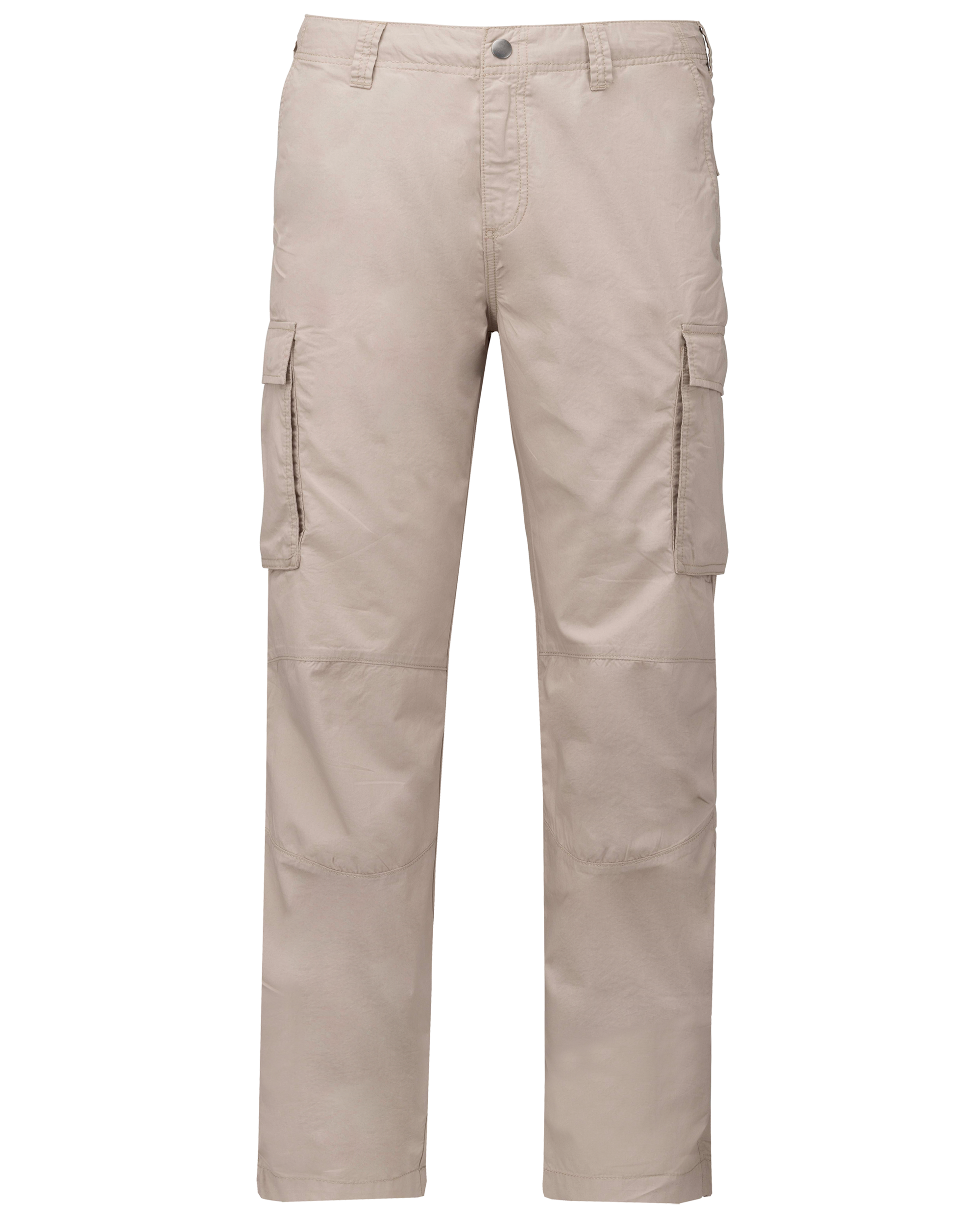 Calças leves multibolsos de homem — Bege Frente