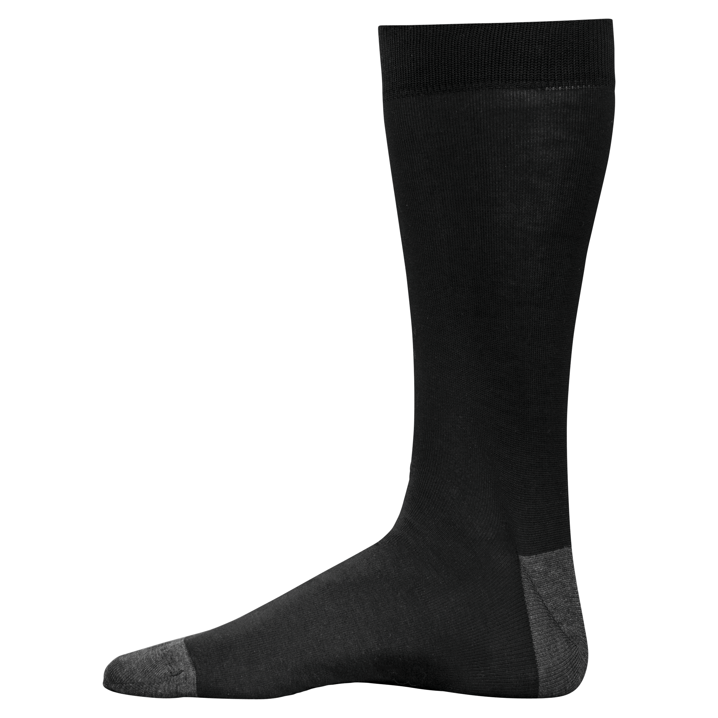Meias de comprimento médio em algodão mercerizado - "Origine France garantie" - Black / Dark Grey Heather