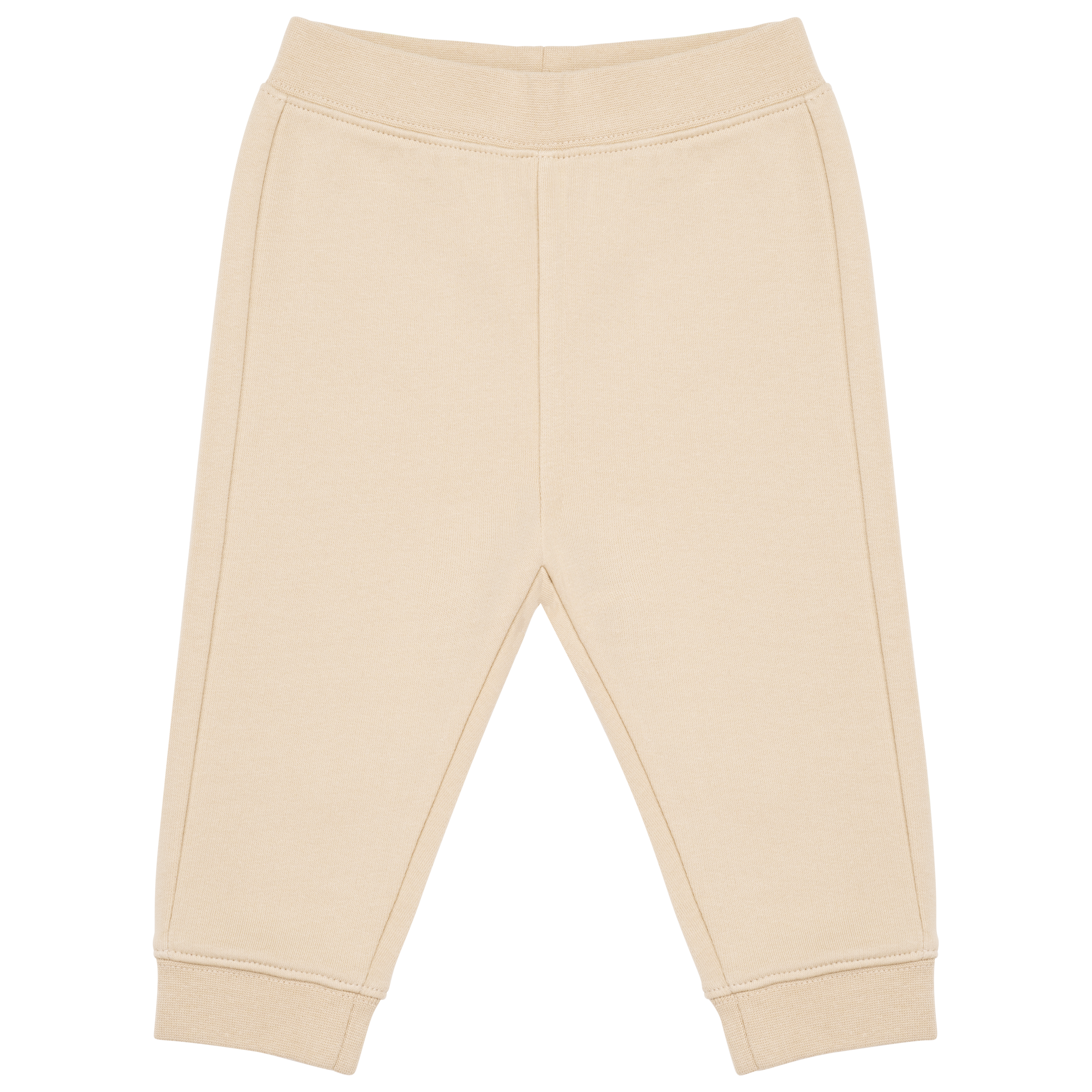 Calças cardadas eco-responsáveis de bebé — Bege Frente