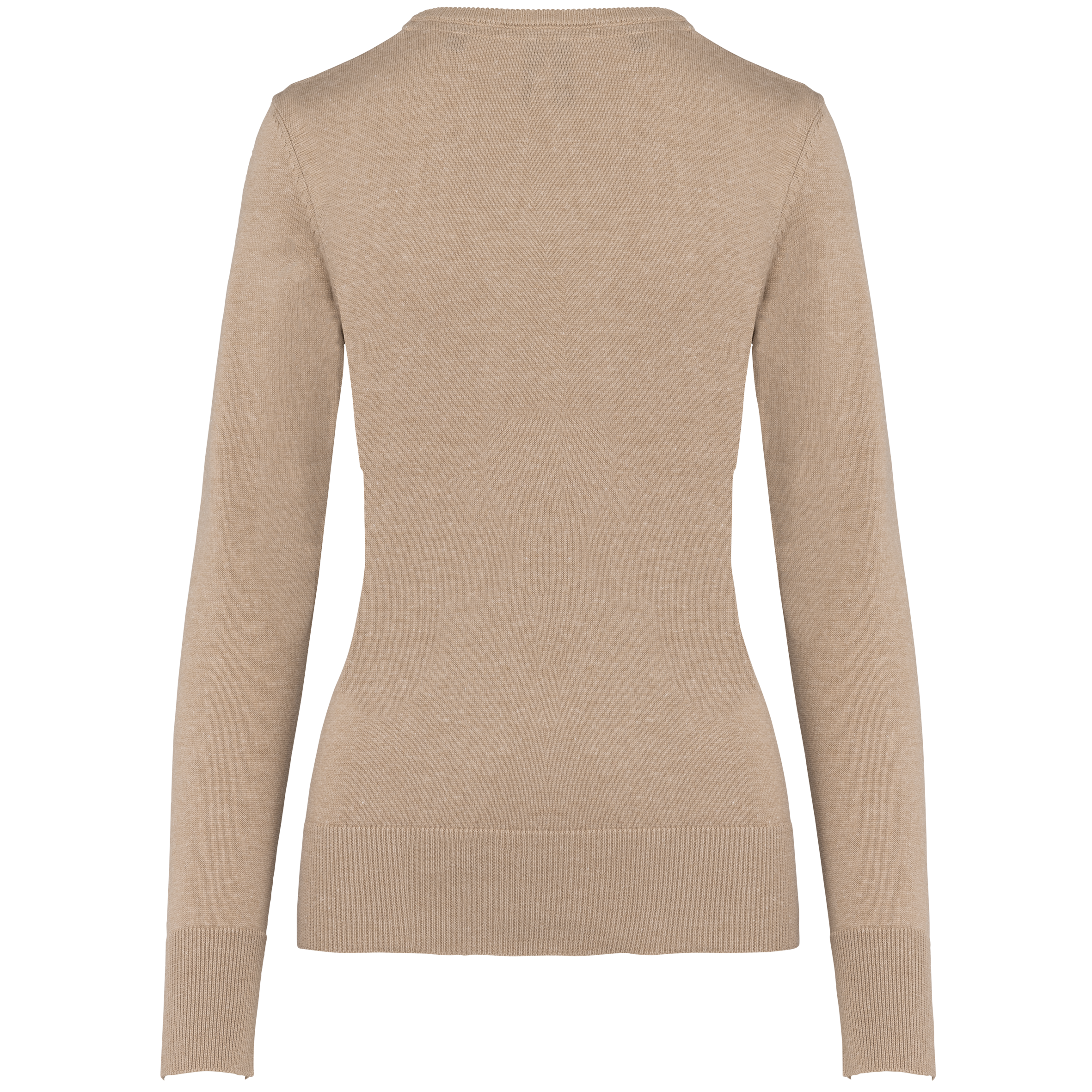 Pullover de senhora decote V - Beige heather