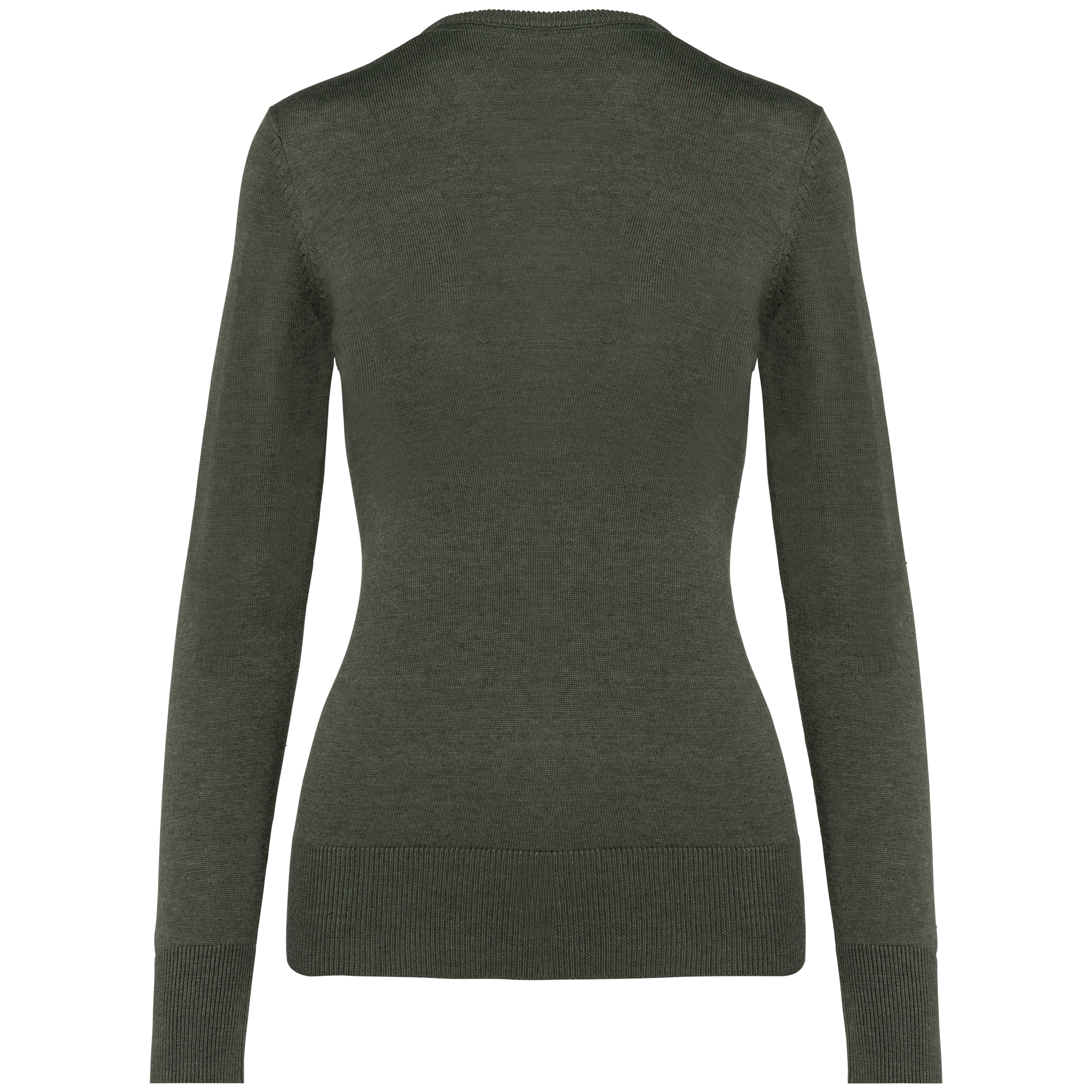 Pullover de senhora decote V - Green Marble Heather