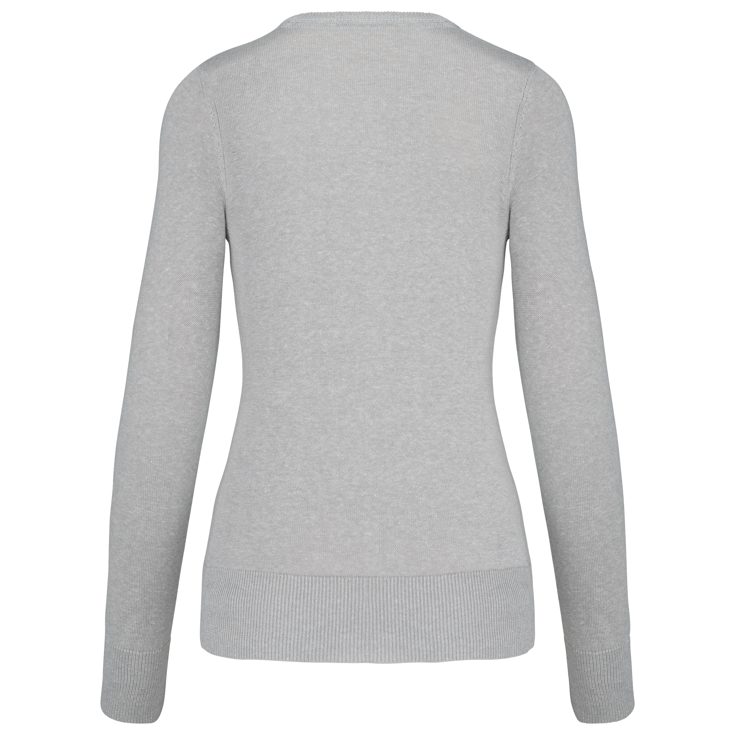 Pullover de senhora decote V - Grey Melange