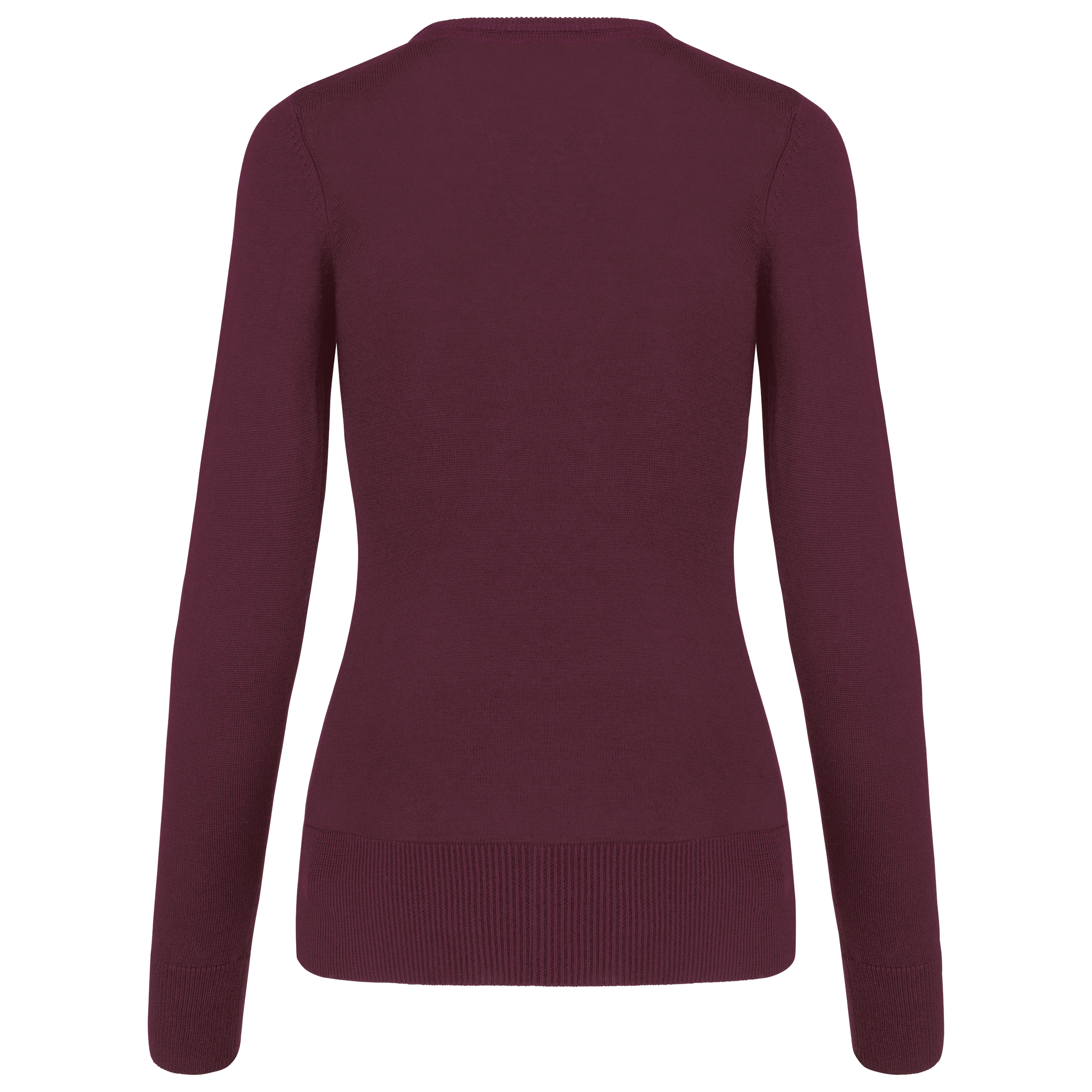 Pullover de senhora decote V - Wine