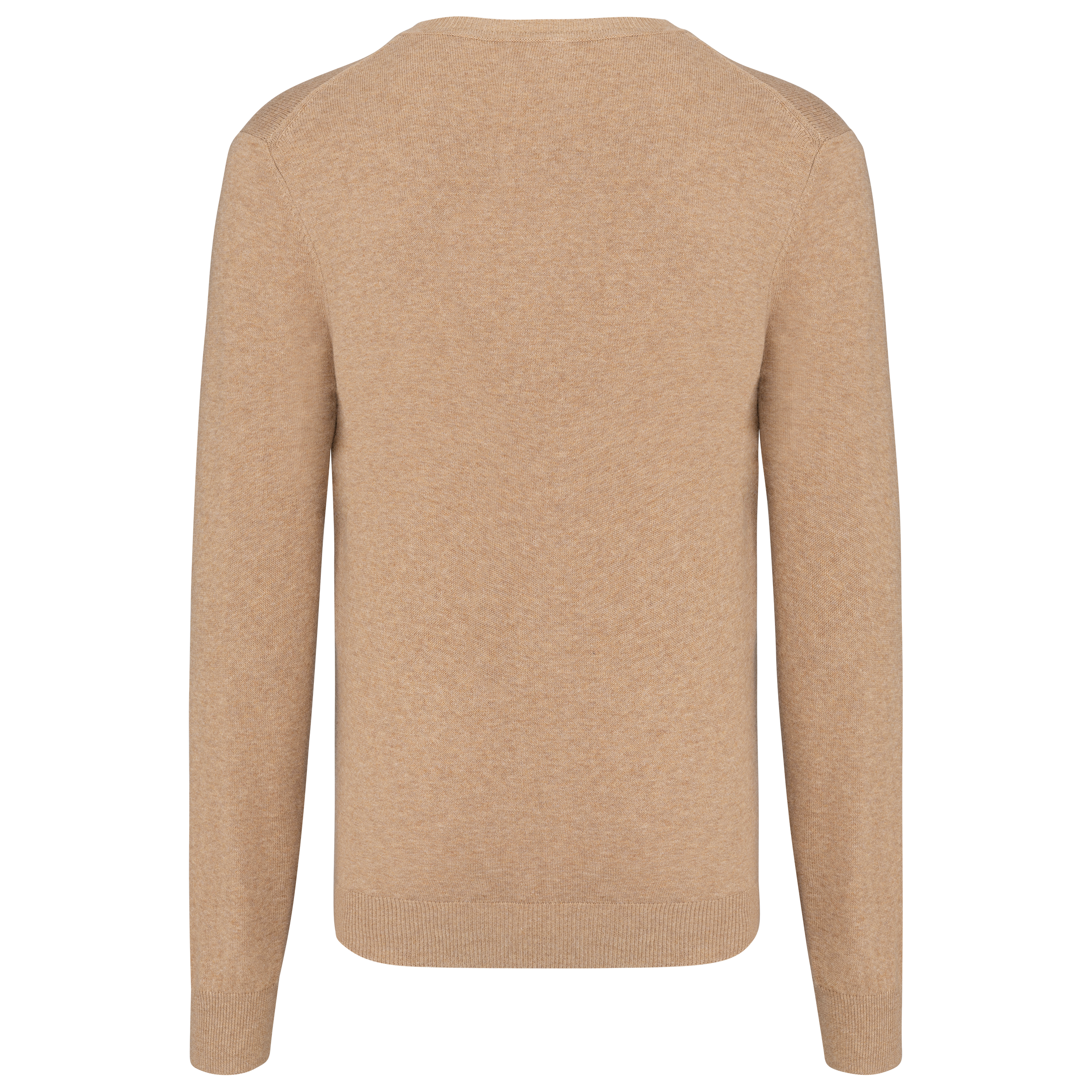 Pullover premium com decote V - Camel Heather