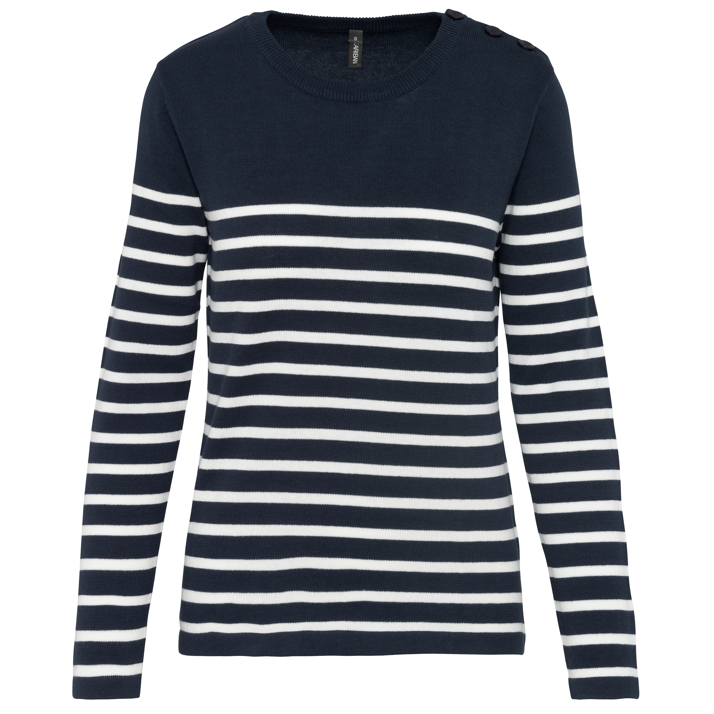 Striped Navy / Off White