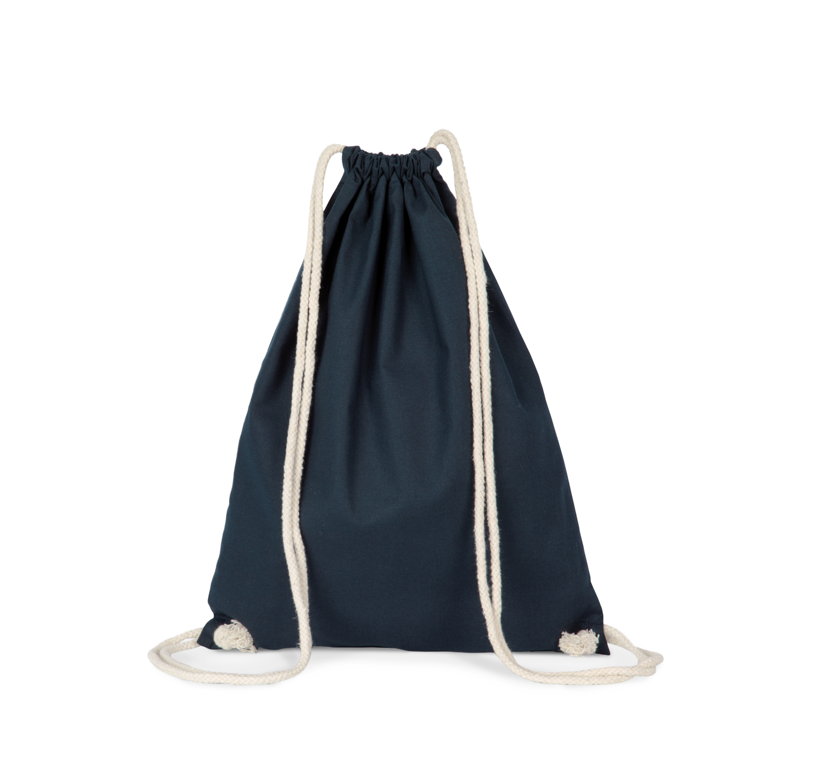 Mochila em algodão biológico com cordões - Navy Blue