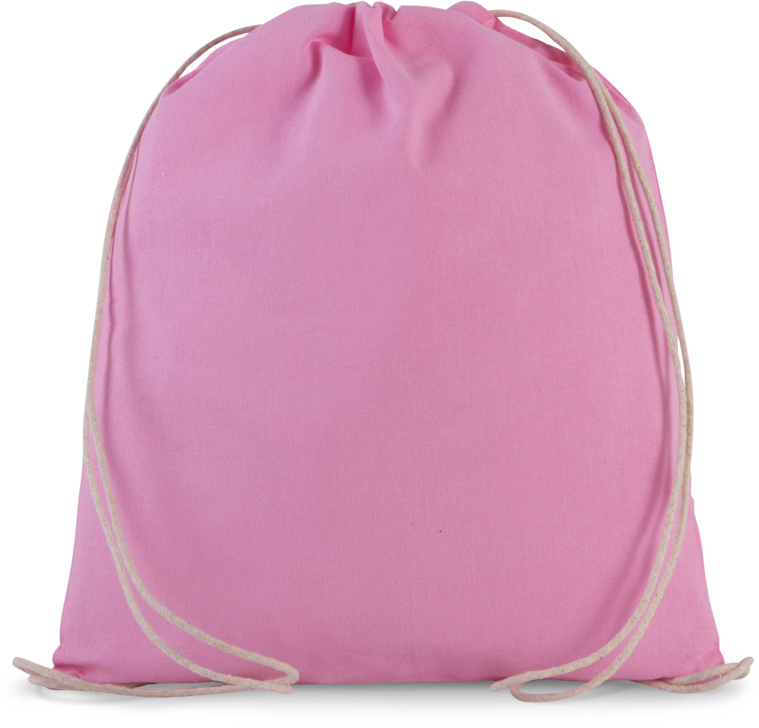 Mochila pequena em algodão biológico com cordões - Dark Pink