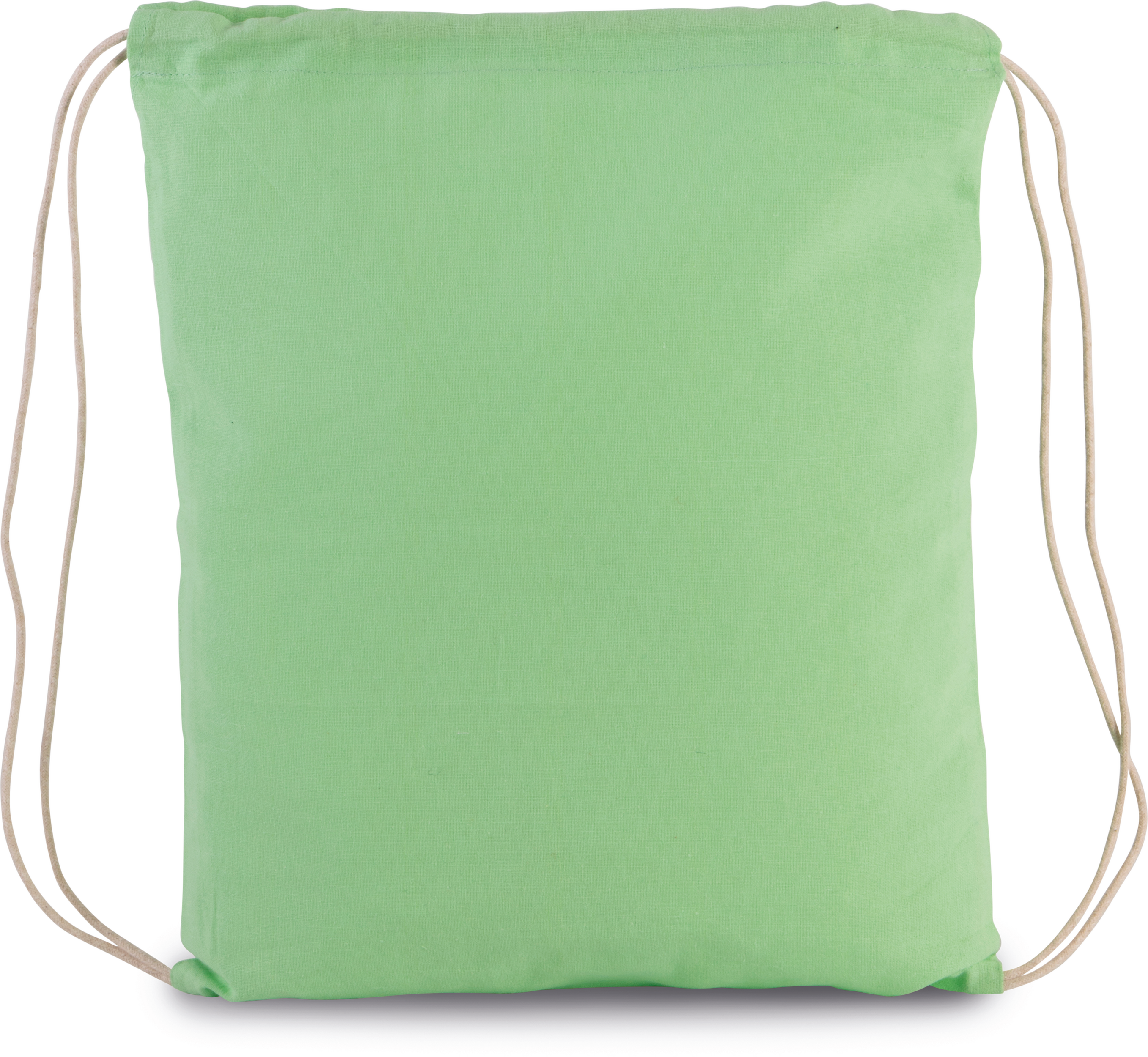 Mochila pequena em algodão biológico com cordões - Pistachio Green