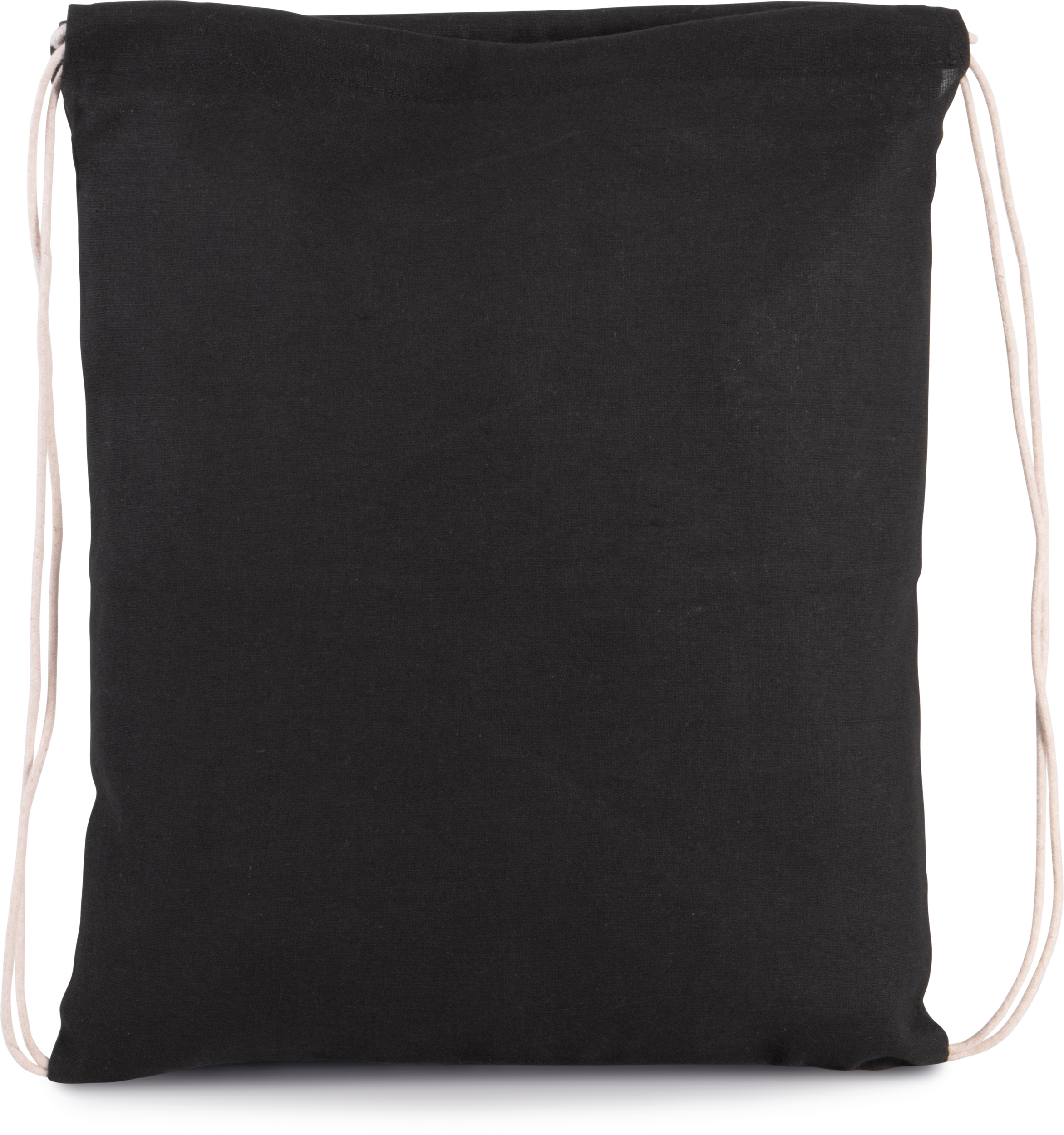 Mochila pequena em algodão biológico com cordões - Black