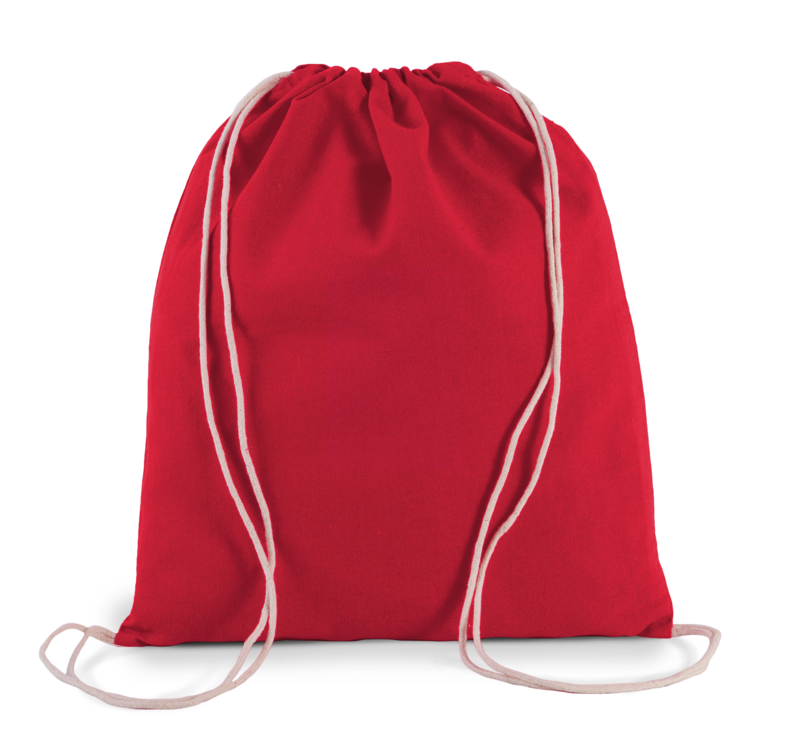 Mochila pequena em algodão biológico com cordões - Hibiscus Red