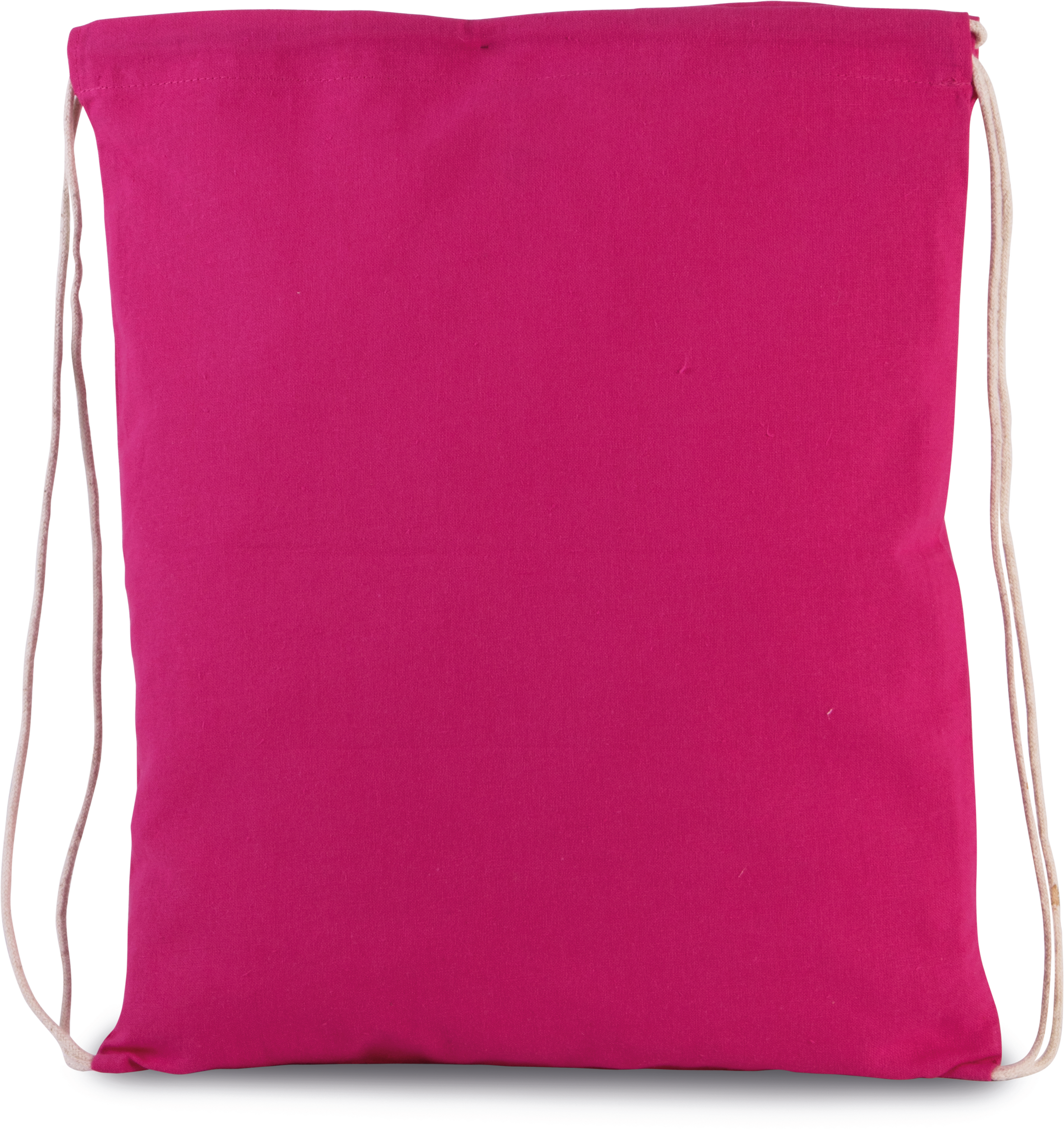 Mochila pequena em algodão biológico com cordões - Magenta