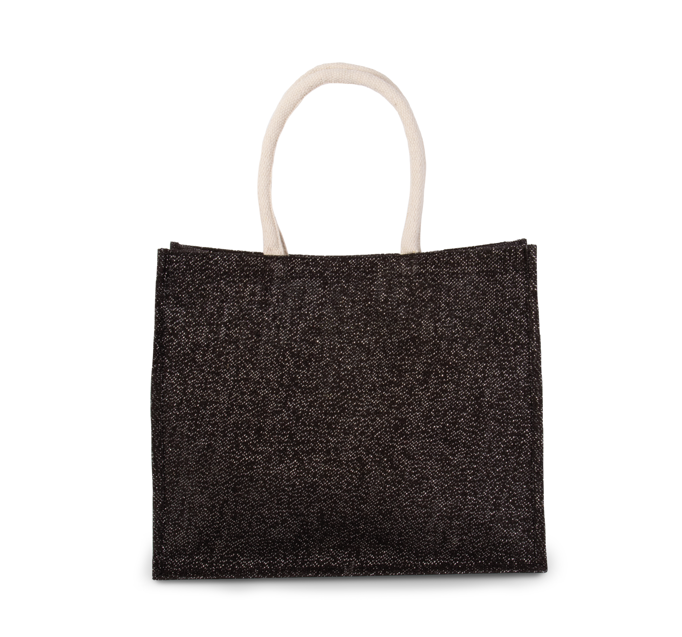 Saco de praia em juta - Black / Silver