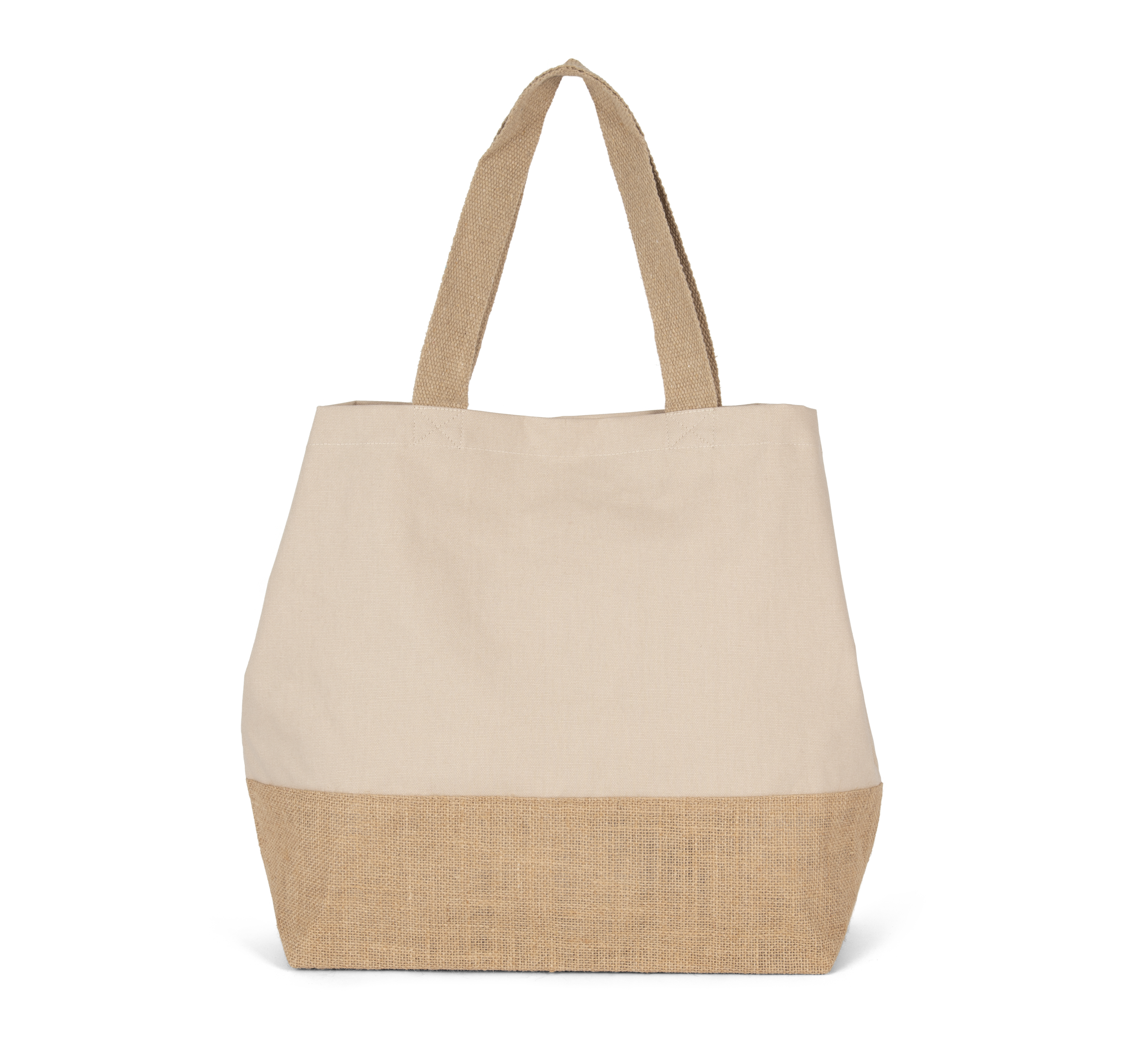 Saco de compras em algodão e juta - Light Sand / Natural